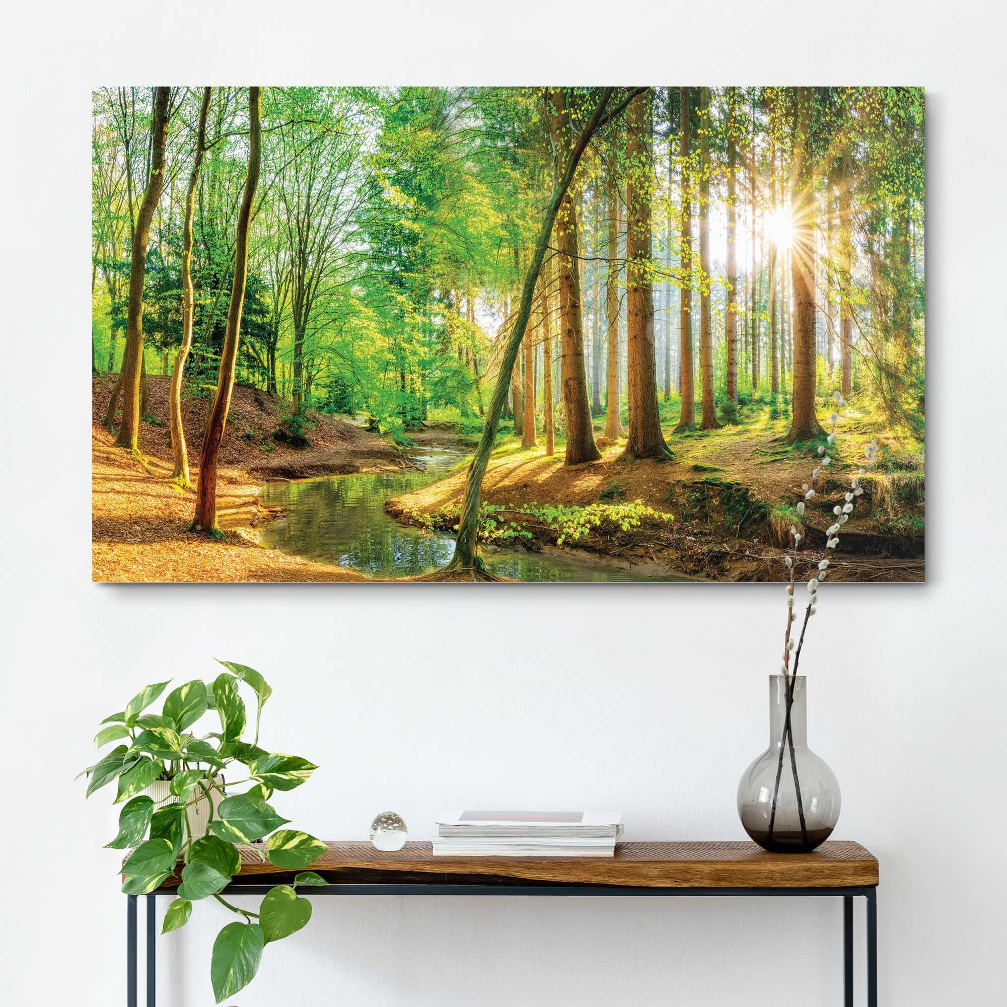 Reinders! Deco-Panel »Sonnenschein im Wald«, Hobbyraum - Grün - MDF - Wald günstig online kaufen
