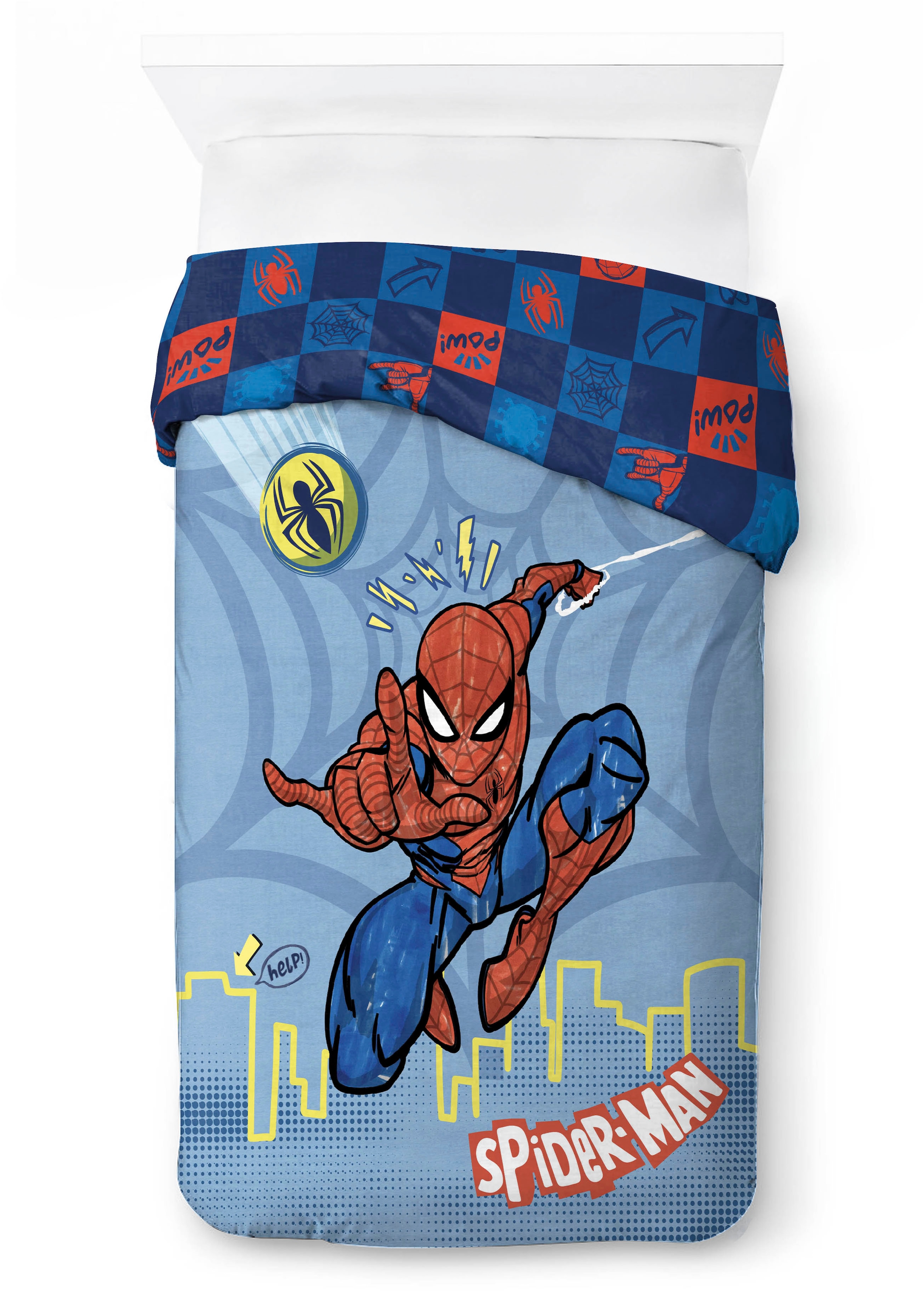 MARVEL Kinderbettwäsche »Marvel Spiderman Bettbezug-Set 135x200 cm + Kissenbezug 80x80 cm« 2 tlg. 100 % Baumwolle, maschinenwaschbar, wendbar