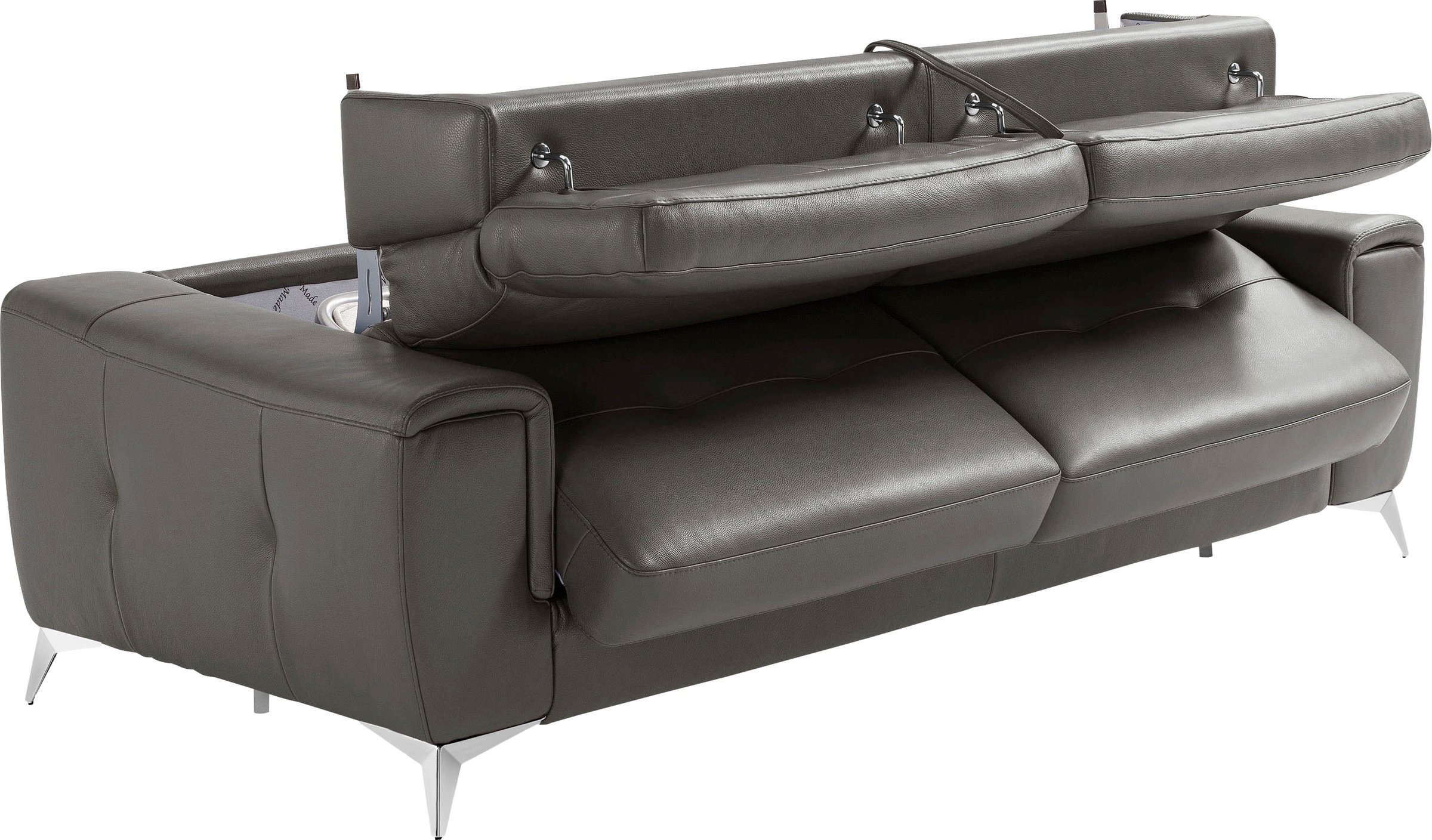 Egoitaliano Schlafsofa »Francine, Designsofa, Loungesofa mit Dauerschlaffunktion, Bettfunktion«, hochwertiger Metallbettrahmen & Matratze, Kopfteil manuell verstellbar
