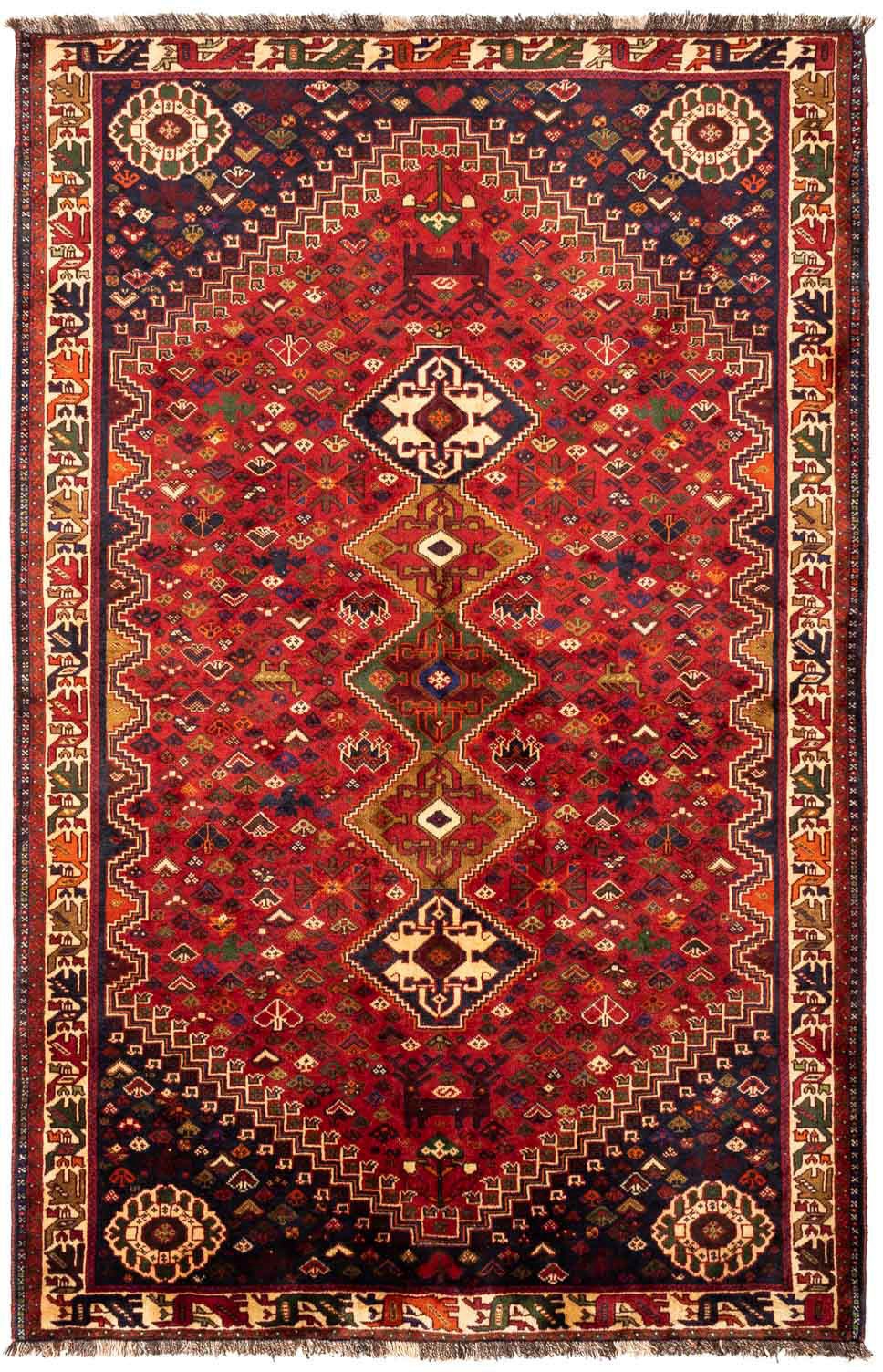 morgenland Wollteppich »Shiraz Medaillon 260 x 155 cm«, rechteckig, 1 mm Hö günstig online kaufen