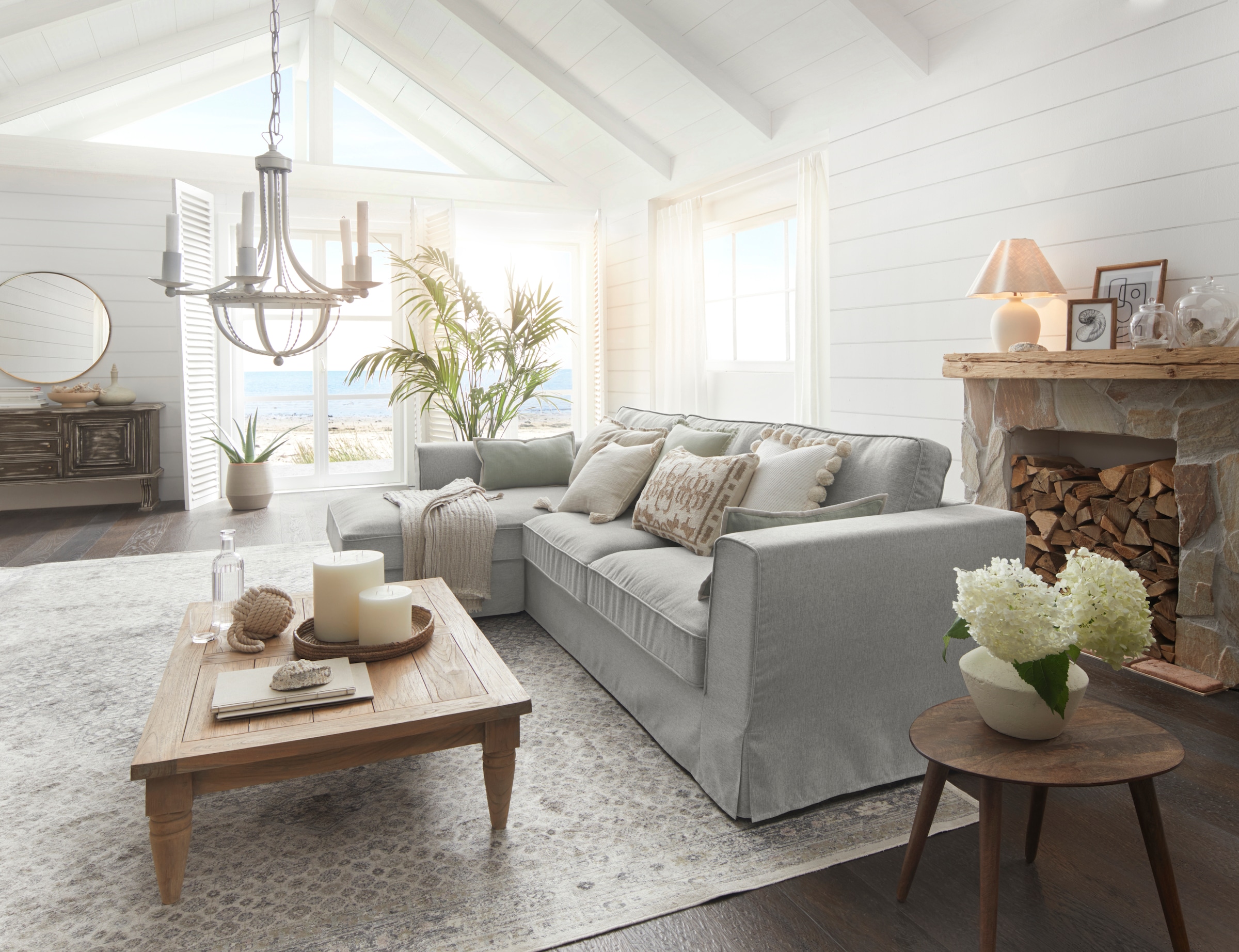 Timbers Ecksofa »Vintage L-Form«, 3-Sitzer Polsterecke im Landhausstil, mit abnehmbarer Husse