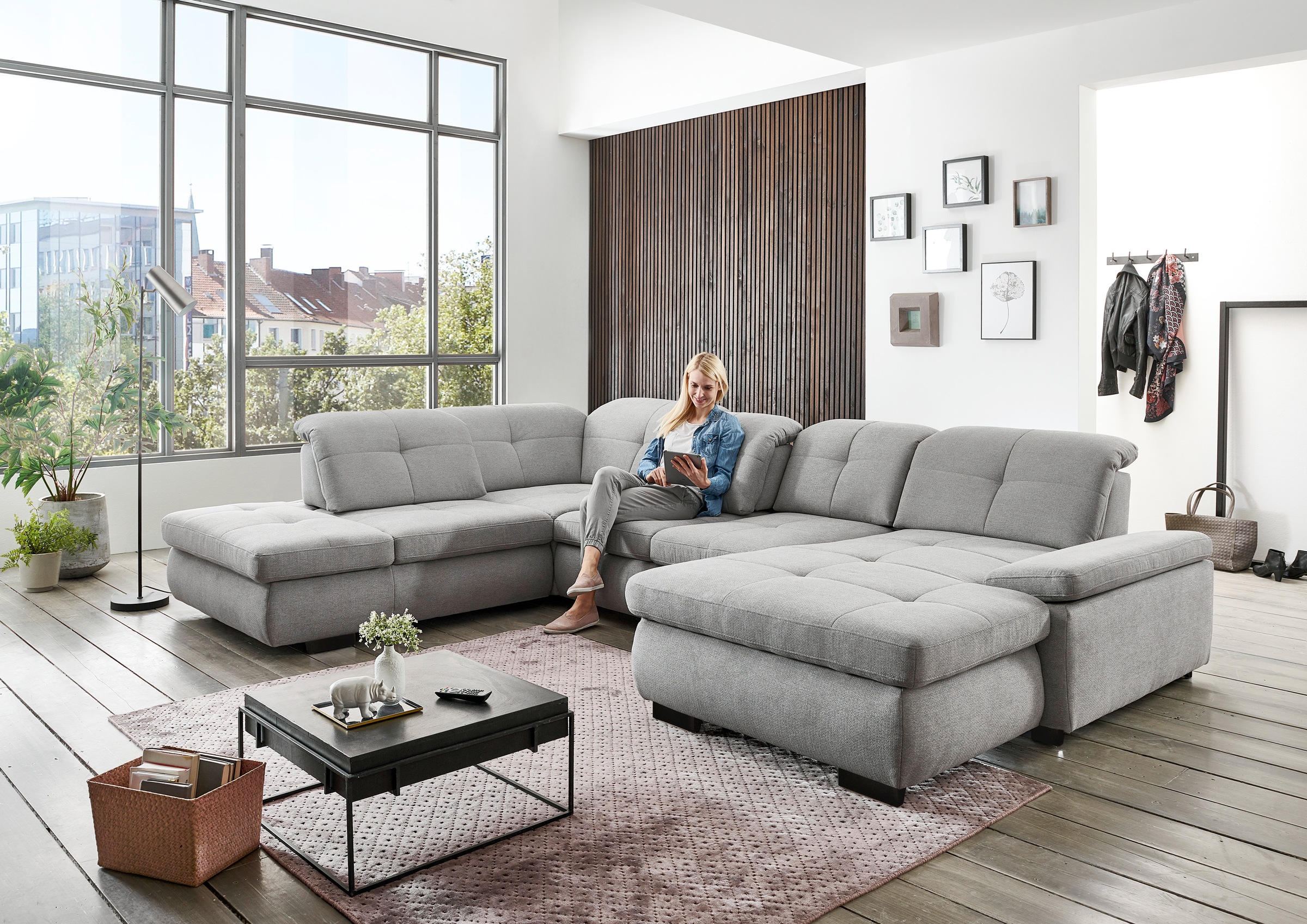 Die PlanBar Ecksofa »MP-IN16012 L-Form, mit Federkern-Polsterung«, inkl. Si günstig online kaufen