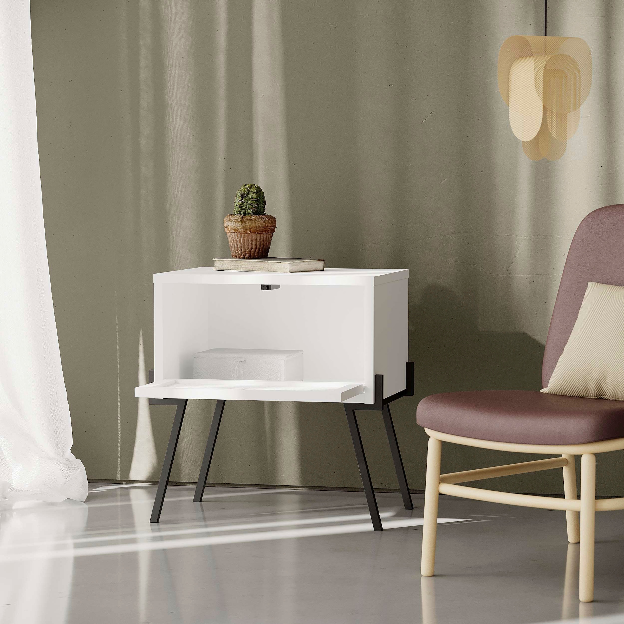 Decortie Nachttisch »NAIVE NACHTTISCH«, (Packung, 1 St.), Leichte Montage, Lagerung, Platzsparend