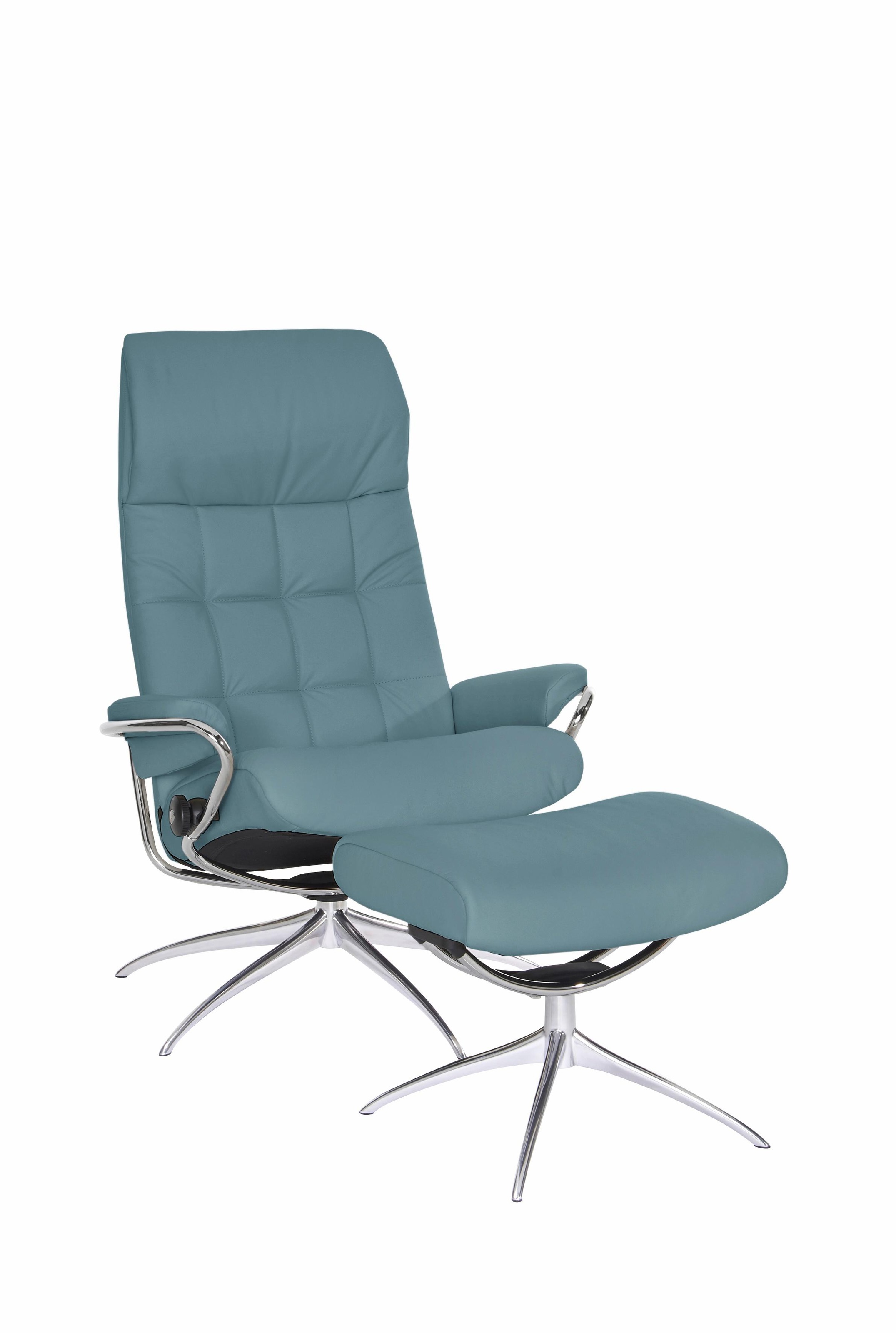Stressless® Relaxsessel »London«, (Set, Relaxsessel mit Hocker), mit Hocker, High Back, mit Star Base, Gestell Chrom