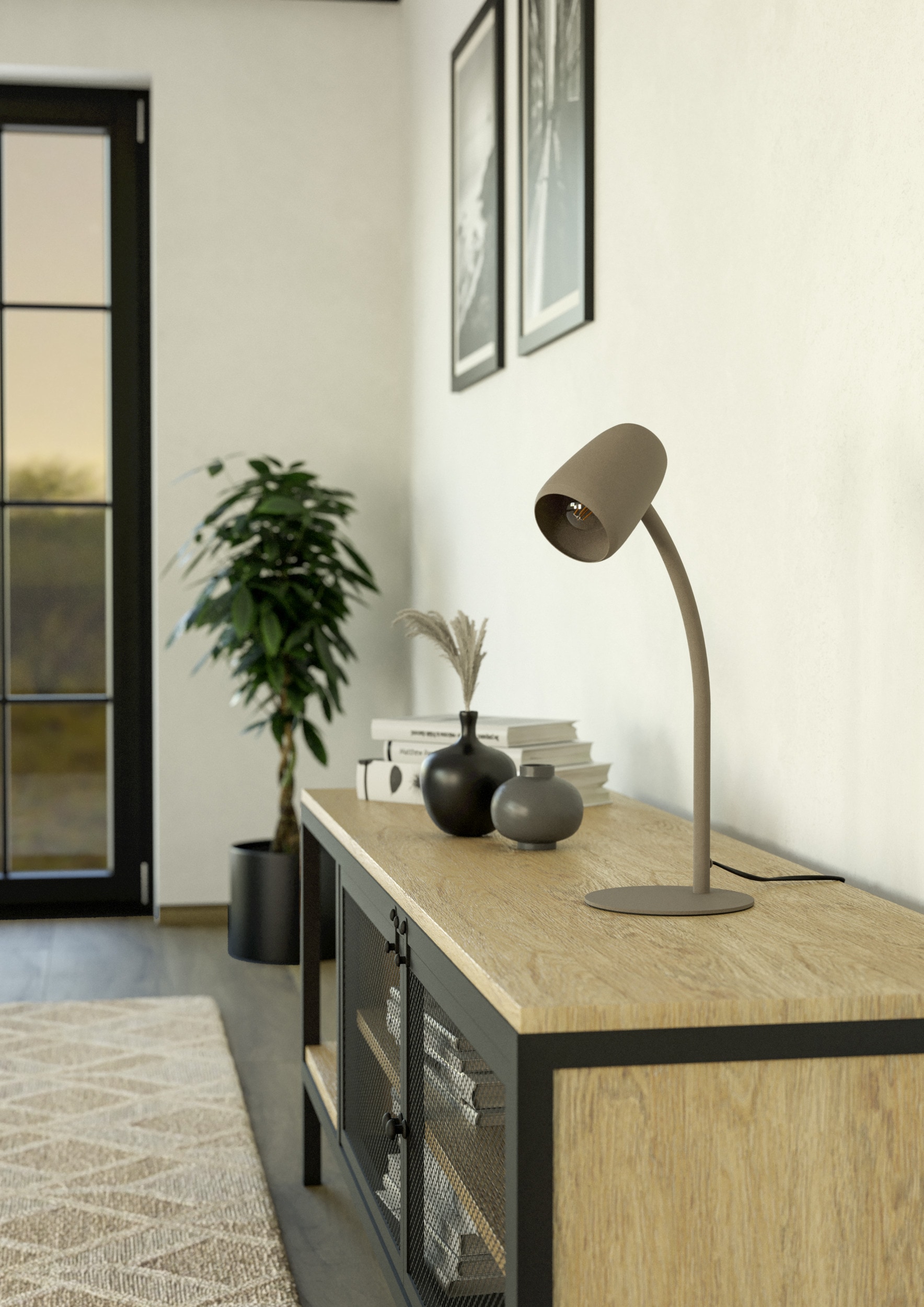 EGLO Tischleuchte »CARLO Tischlampe - Stahl - E14 - 1X18W - IP20« E14 1 Stk. Nachttischlampe, Flexarm, 1,5 m Kabelschalter, L8,5 x B8,5 x H46 cm