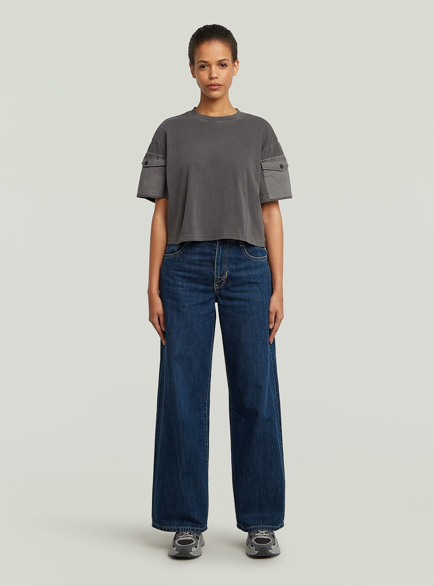 G-STAR T-Shirt »Washed Mix Boxy Cropped T-Shirt«