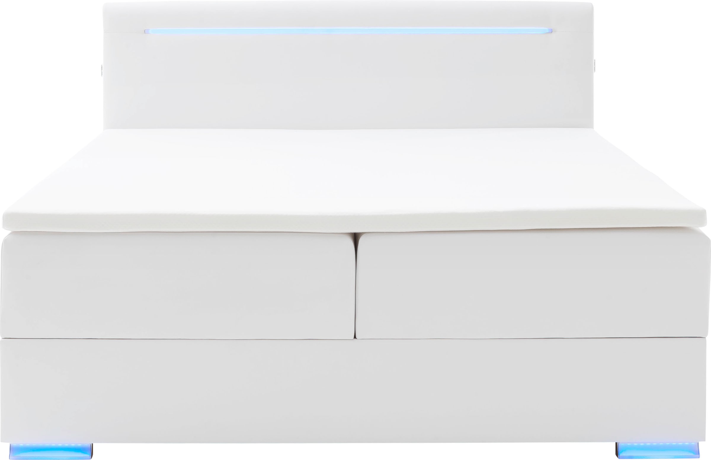 meise.möbel Boxspringbett »Las Vegas«, Füße und Kopfteil mit LED-Beleuchtung, mit Bettkasten und Topper
