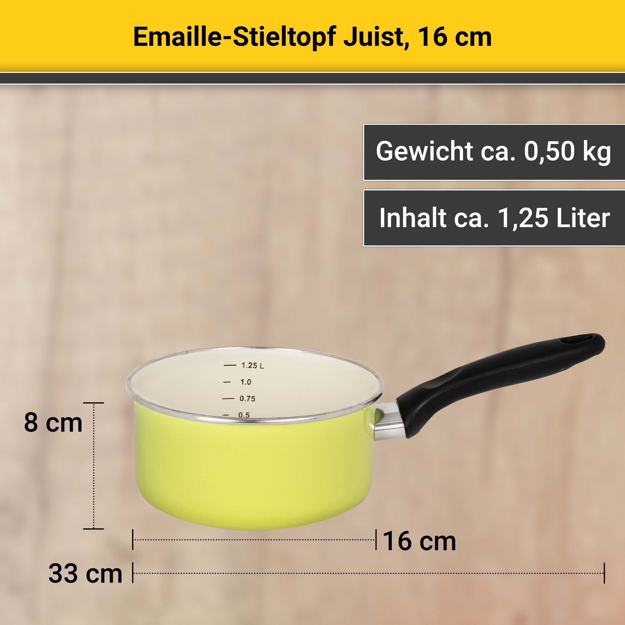Krüger Kasserolle »Juist«, Emaille, (1 tlg.), Ø 16 cm, Induktion