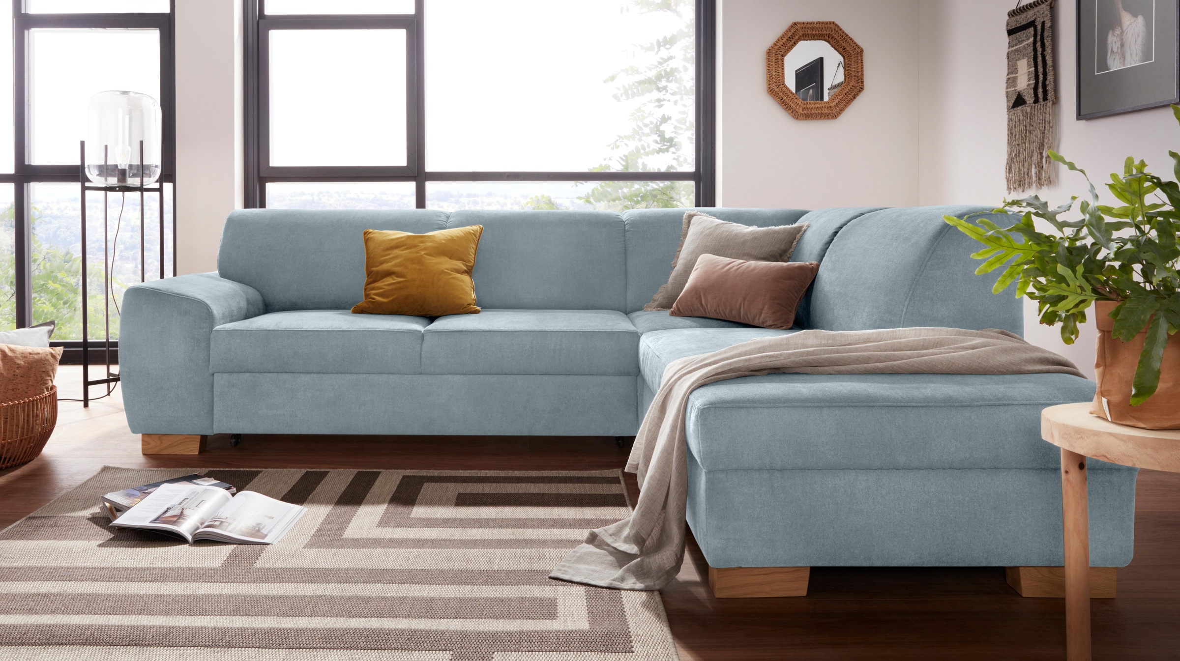 DOMO collection Ecksofa »Incanto kubische Formensprache, komfortabel, L-Form«, wahlweise mit Bettfunktion