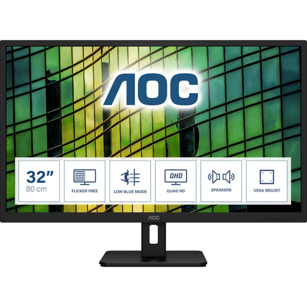 AOC LCD-Monitor »Q32E2N«, 80 cm/31,5 Zoll, 2560 x 1440 px, QHD+, 4 ms Reaktionszeit, 75 Hz
