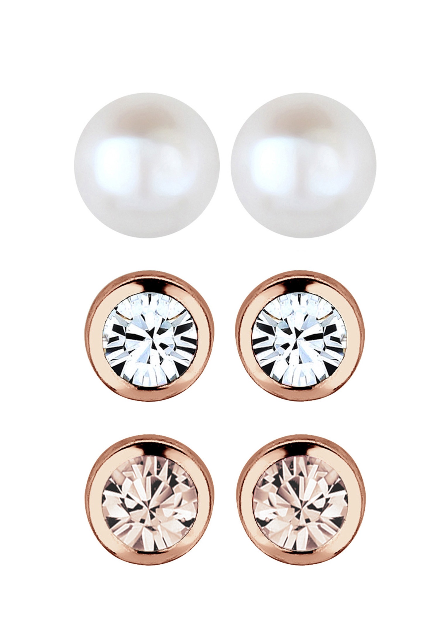 Elli Ohrring-Set »Kugel Perle Set Kristalle 925 Silber«