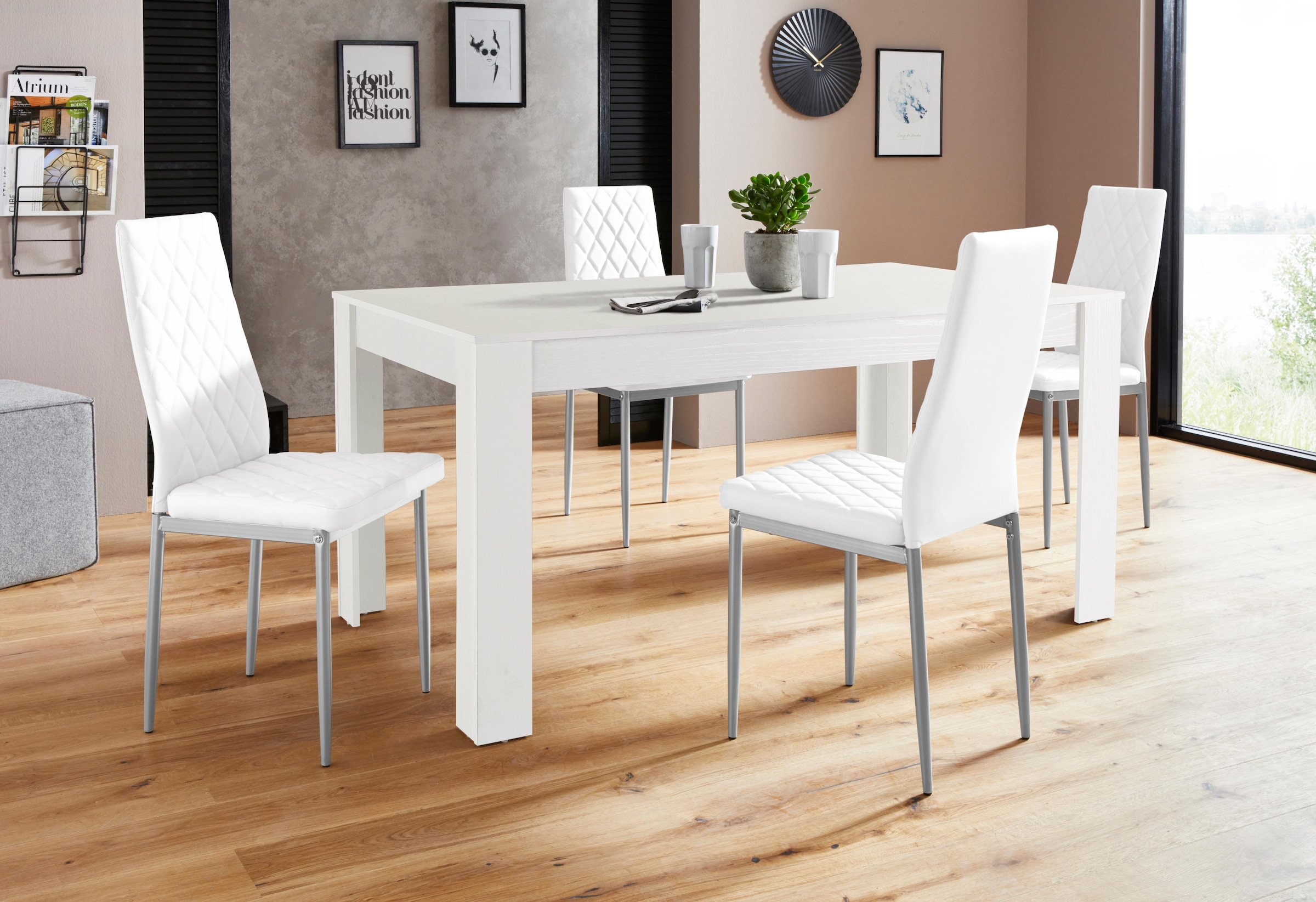 INOSIGN Essgruppe »Lynn160/Brooke« Set, 5 Stk. tlg. Tisch mit 4 Stühlen günstig online kaufen