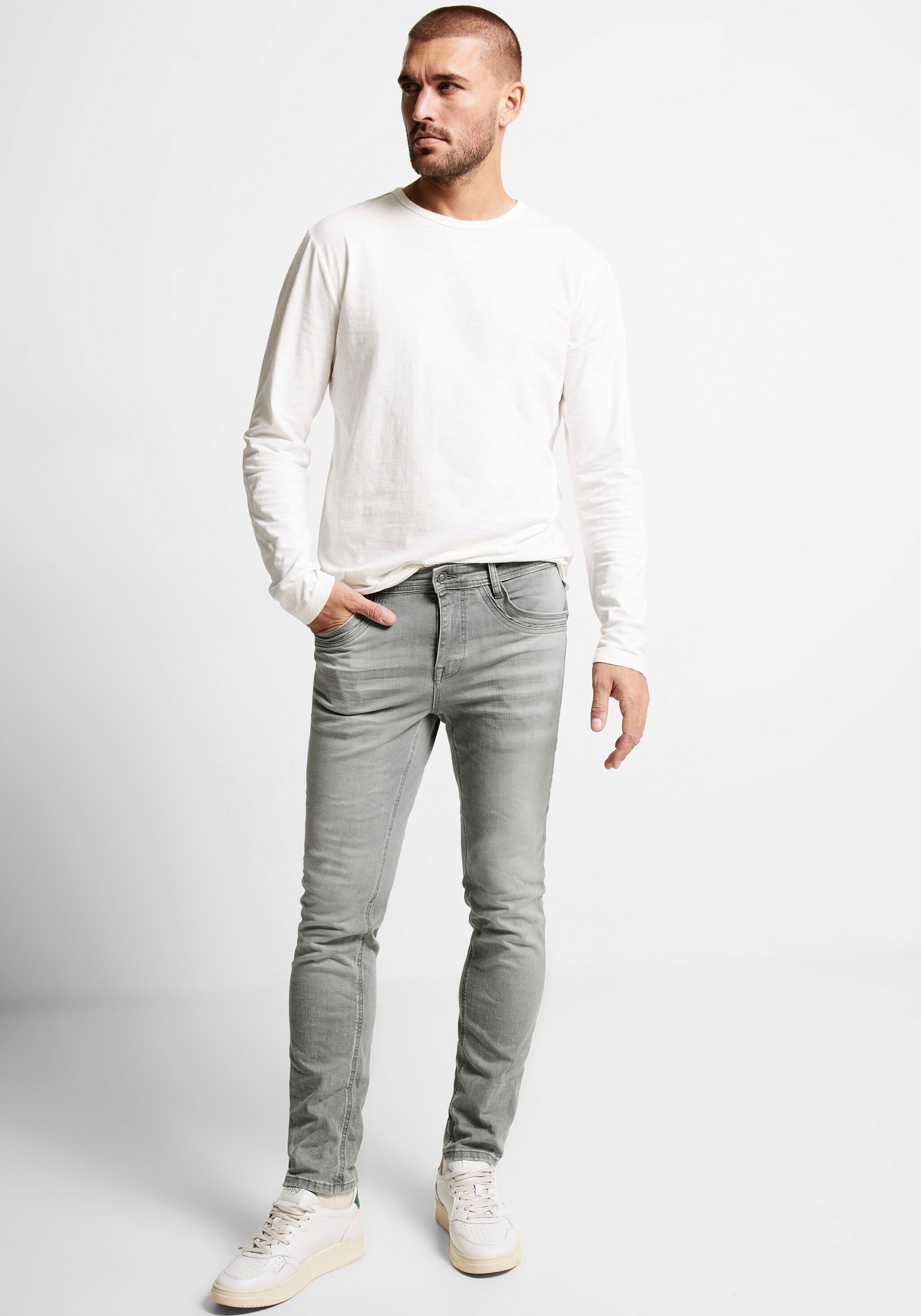 STREET ONE MEN Slim-fit-Jeans, in grauer Waschung