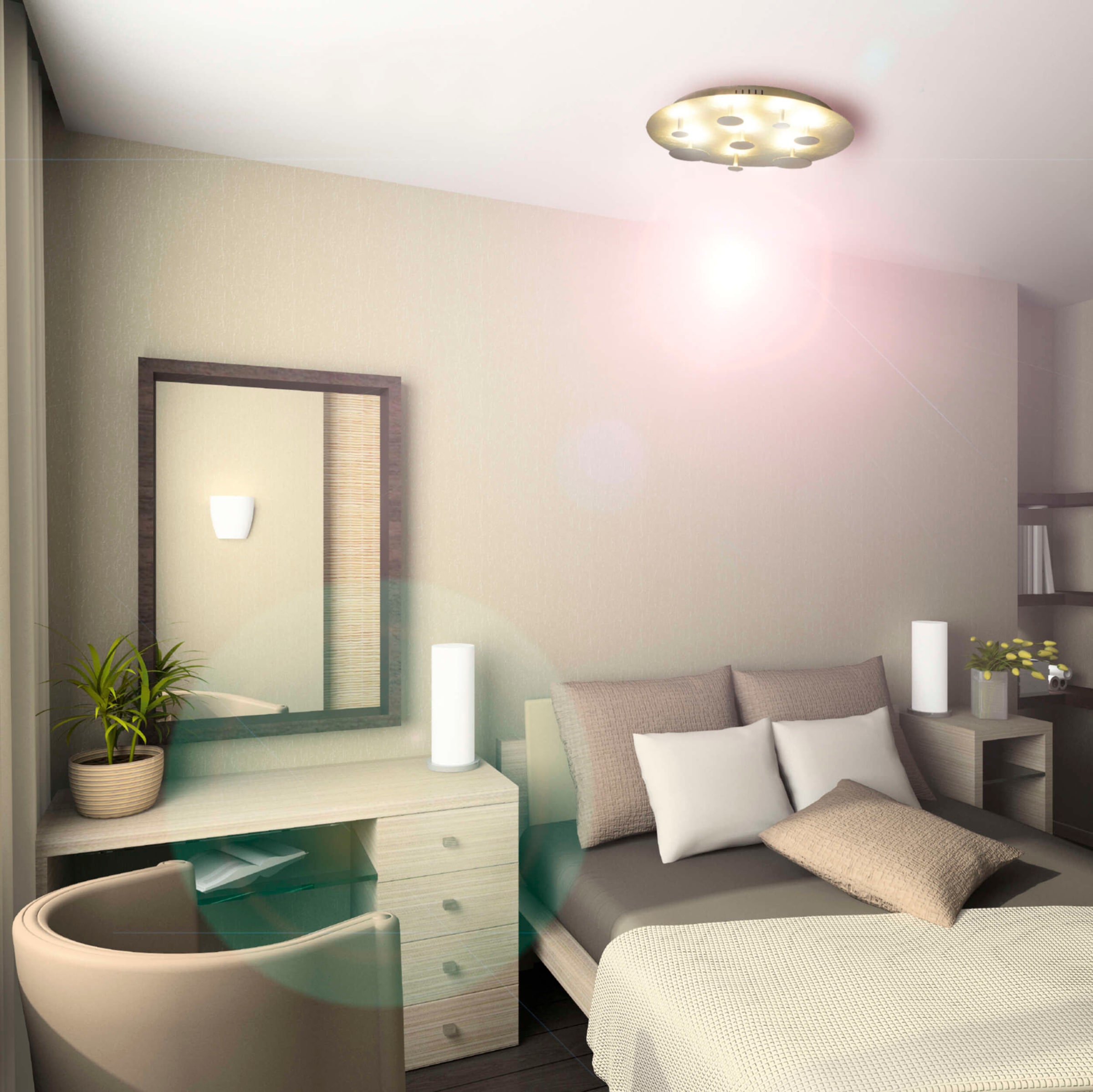 näve LED Deckenleuchte »Firenze«, 1 flammig, Leuchtmittel LED-Modul | LED fest integriert, Durchmesser 50cm, warmweiße LED, hochwertig aus Metall in silber