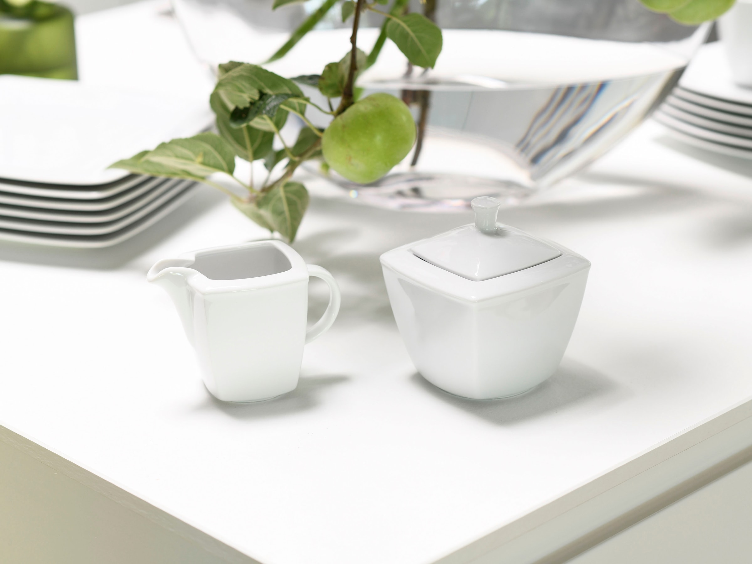 CreaTable Milch- und Zuckerset »Victoria Weiss«, (Set, 2 tlg.), klassisch weiß für den täglichen Gebrauch