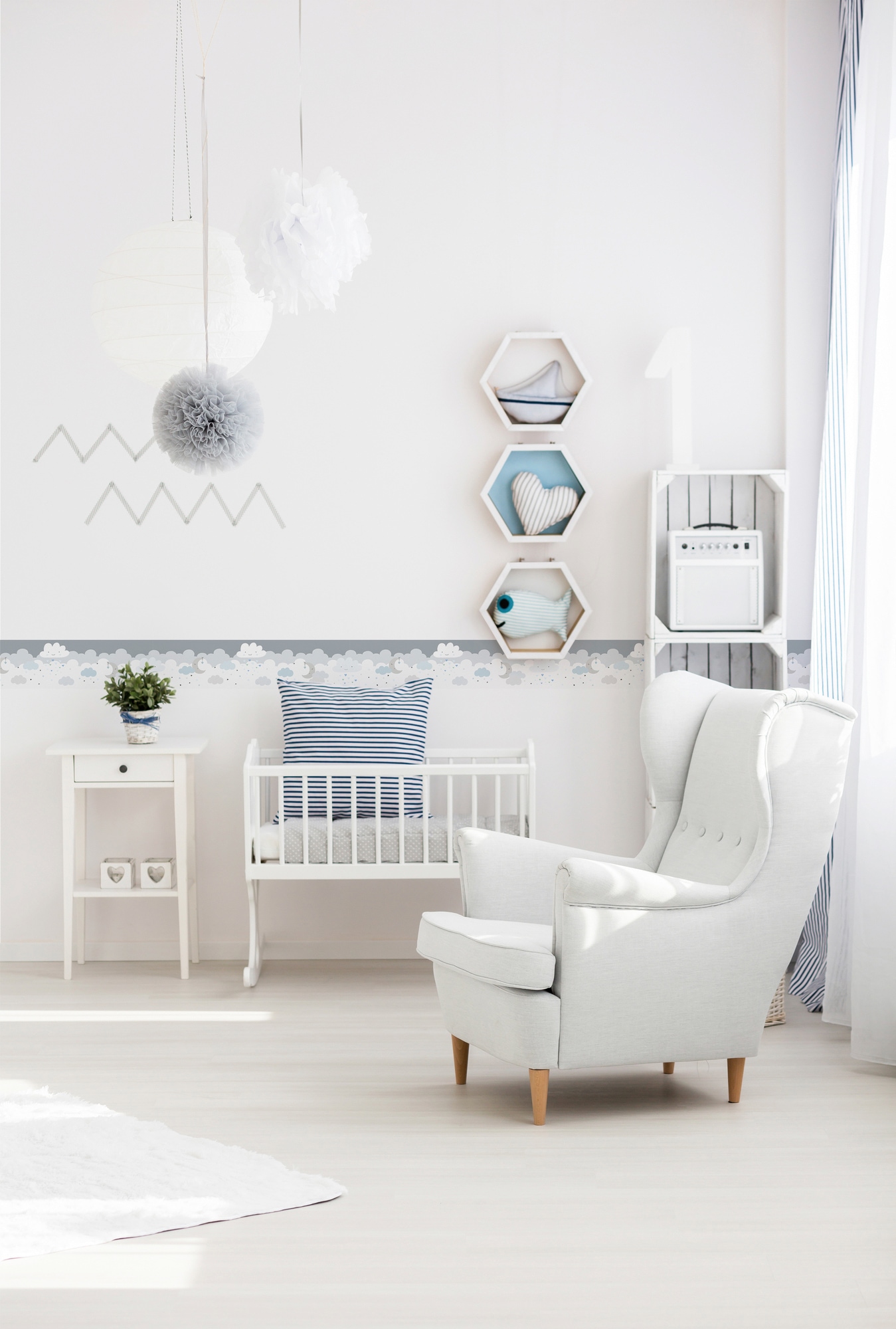 A.S. Création Bordüre »Dreamy Sky«, Motiv-abstrakt-naturalistisch, Tapete Kinder Borte Wohnzimmer Schlafzimmer Küche Design Kinderzimmer