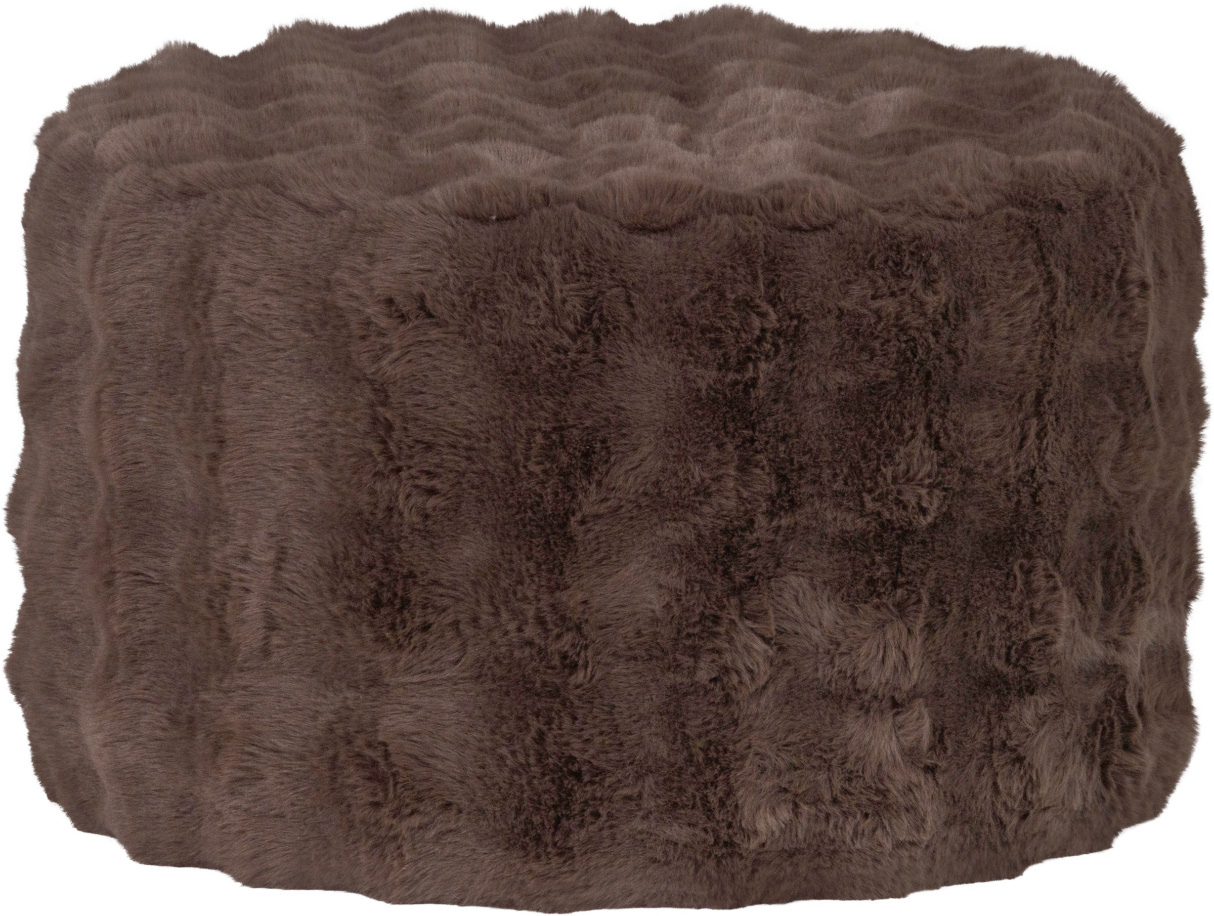 WOOOD Hocker »Olven mit Dream-Flauschbezug und runder Form H 36 x B 60 x T 60 cm« Gute Verschleißfestigkeit, flauschige Haarstruktur, montiert geliefert
