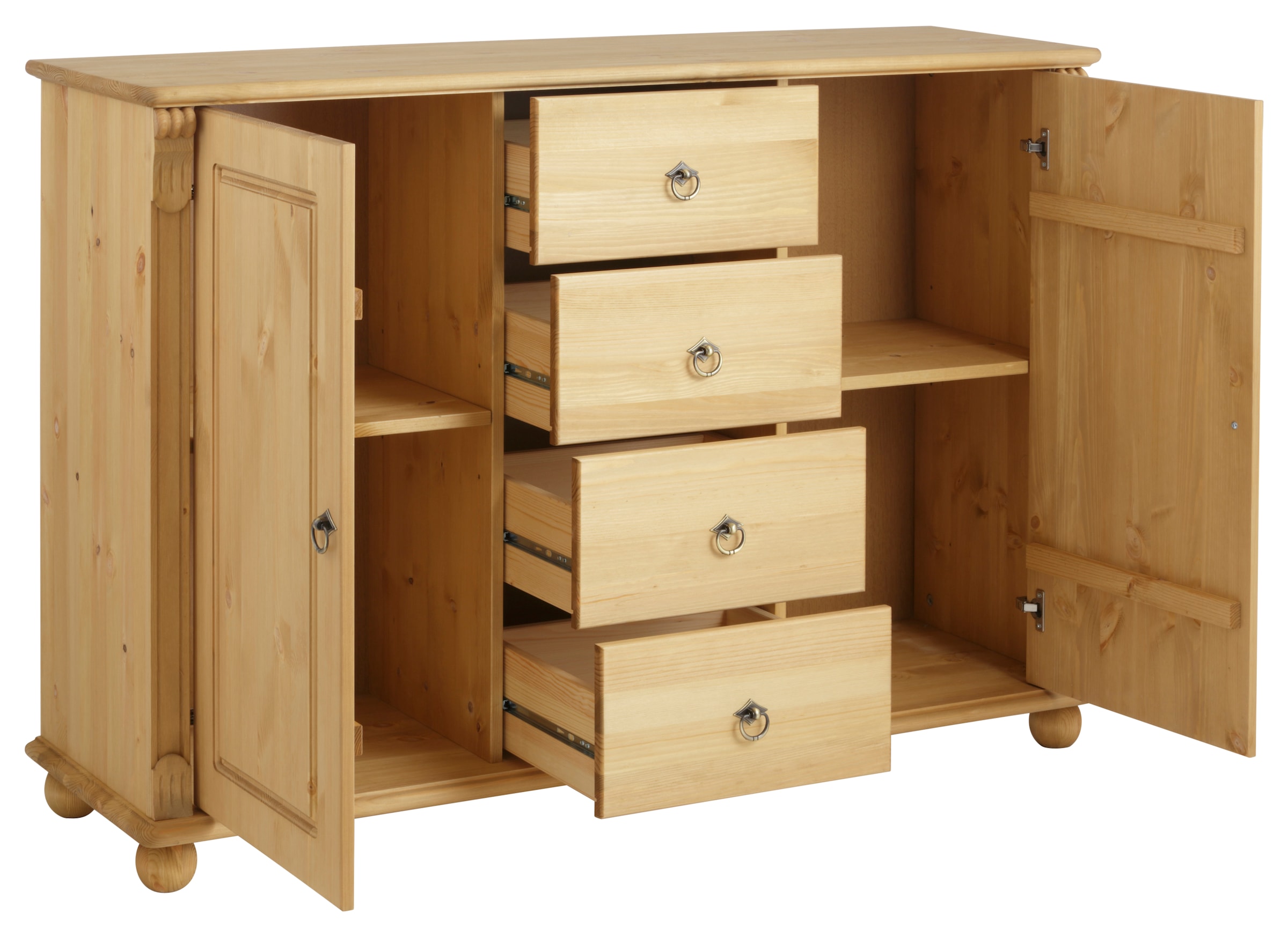 Home affaire Kombikommode »Tessin; Buffetunterschrank, klassischer Landhausstil«, aus massiver, FSC®-zertifizierter Kiefer, 128cm breit