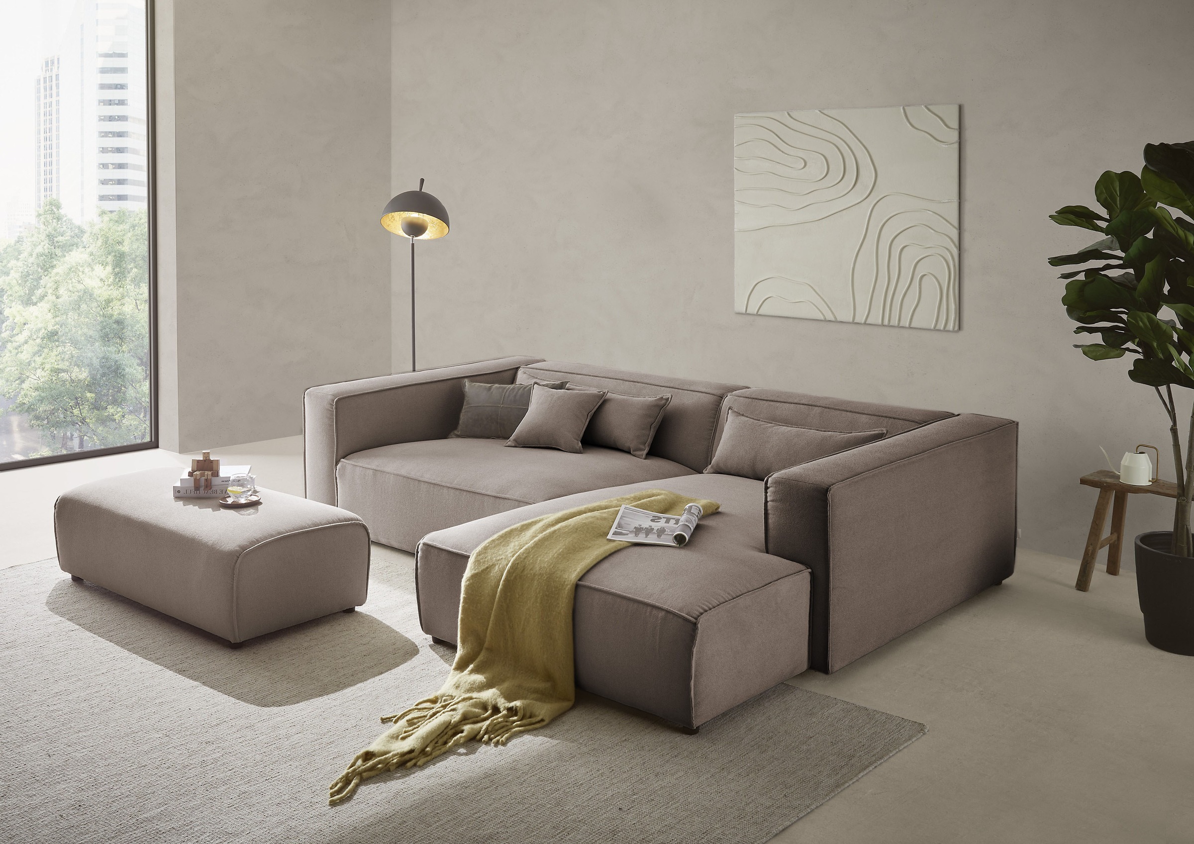 LeGer Home by Lena Gercke Ecksofa »PIARA XXL, L-Form, Schlaffunktion, Cord, günstig online kaufen