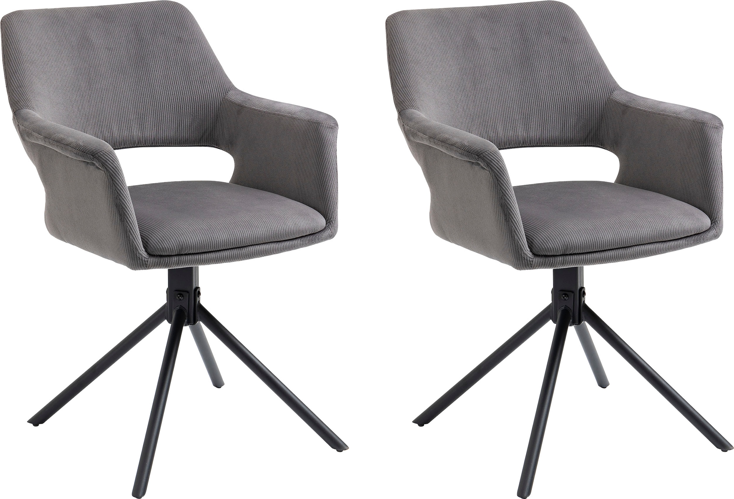 byLIVING Esszimmerstuhl »Elenore« (Set) 2 Stk. Cord 360 Grad drehbar günstig online kaufen
