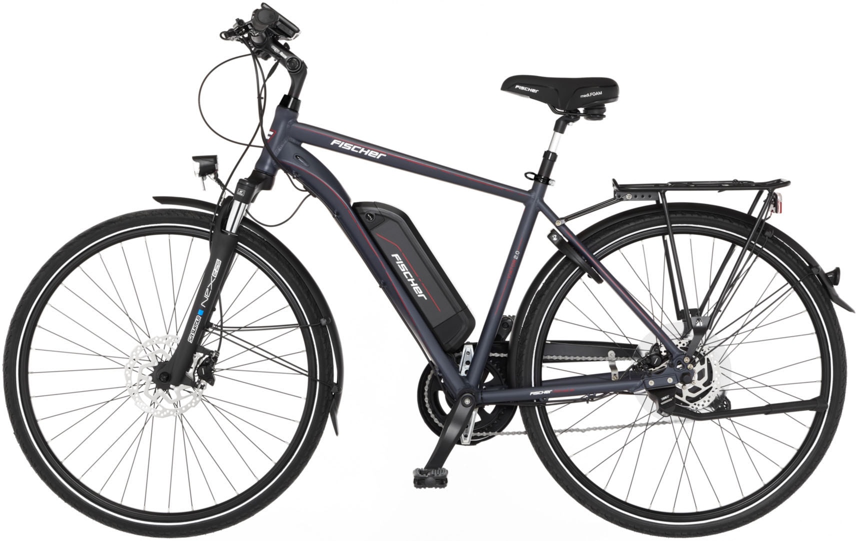 FISCHER Fahrrad E-Bike »VIATOR 2.0 557 50«, 8 Gang, Shimano, Acera Kettenschaltung, (mit Akku-Ladegerät-mit Werkzeug), Pedelec, Elektrofahrrad für Herren, Trekkingrad