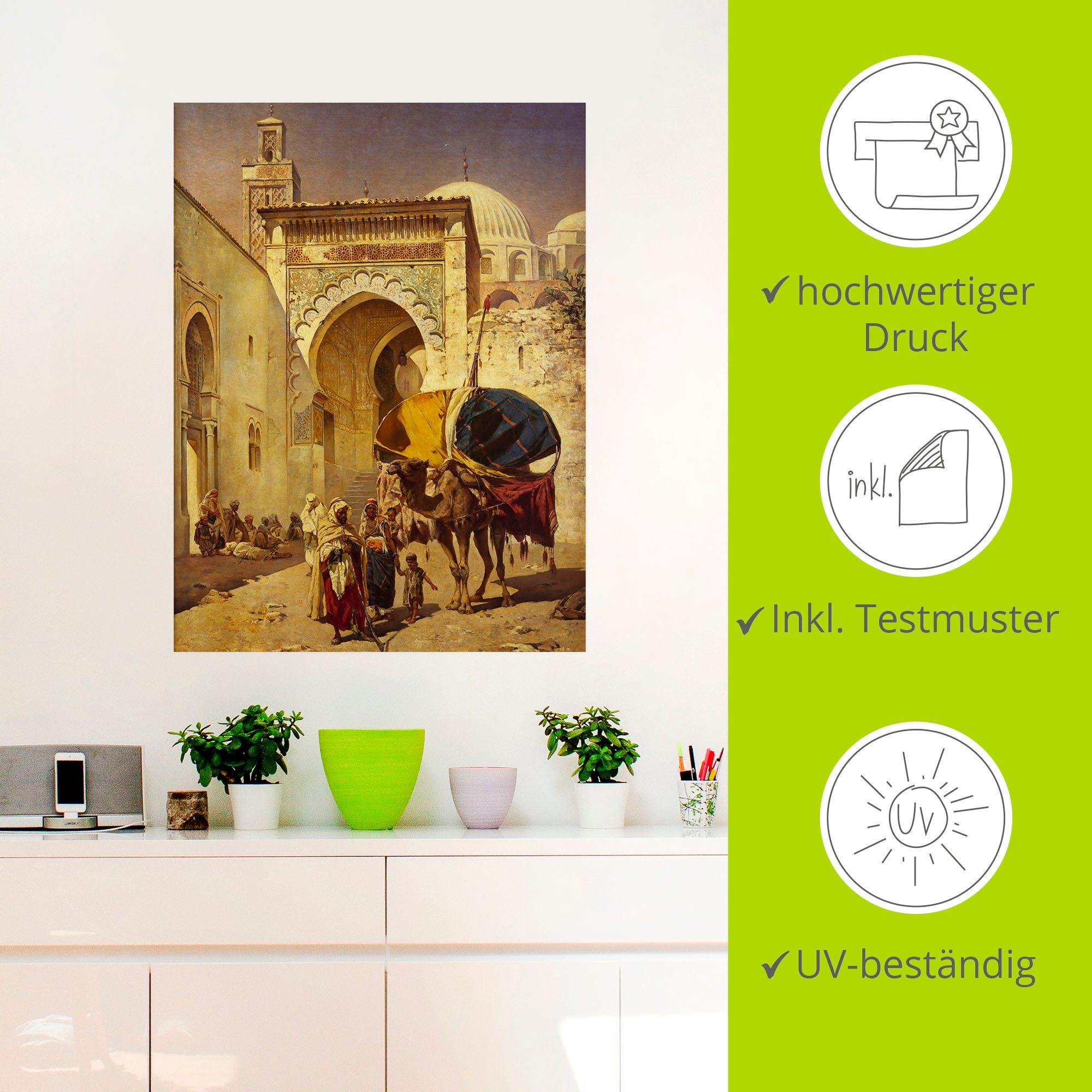 Artland Wandbild »Eine arabische Straßenszene.«, Gebäude, (1 St.), als Leinwandbild, Poster, Wandaufkleber in verschied. Größen