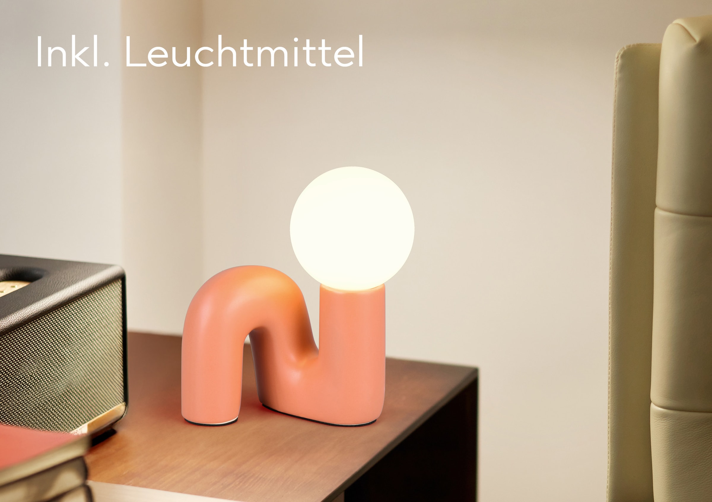 REALITY Leuchten Tischleuchte »QUINN, Keramik Tischlampe m. Glasschirm, Set inkl 2xG9 Leuchtmittel 3W« G9 2 Stk. Warmweiß Design Nachttischlampe, Schreibtischlampe Höhe 22cm, Glas Lampenschirm