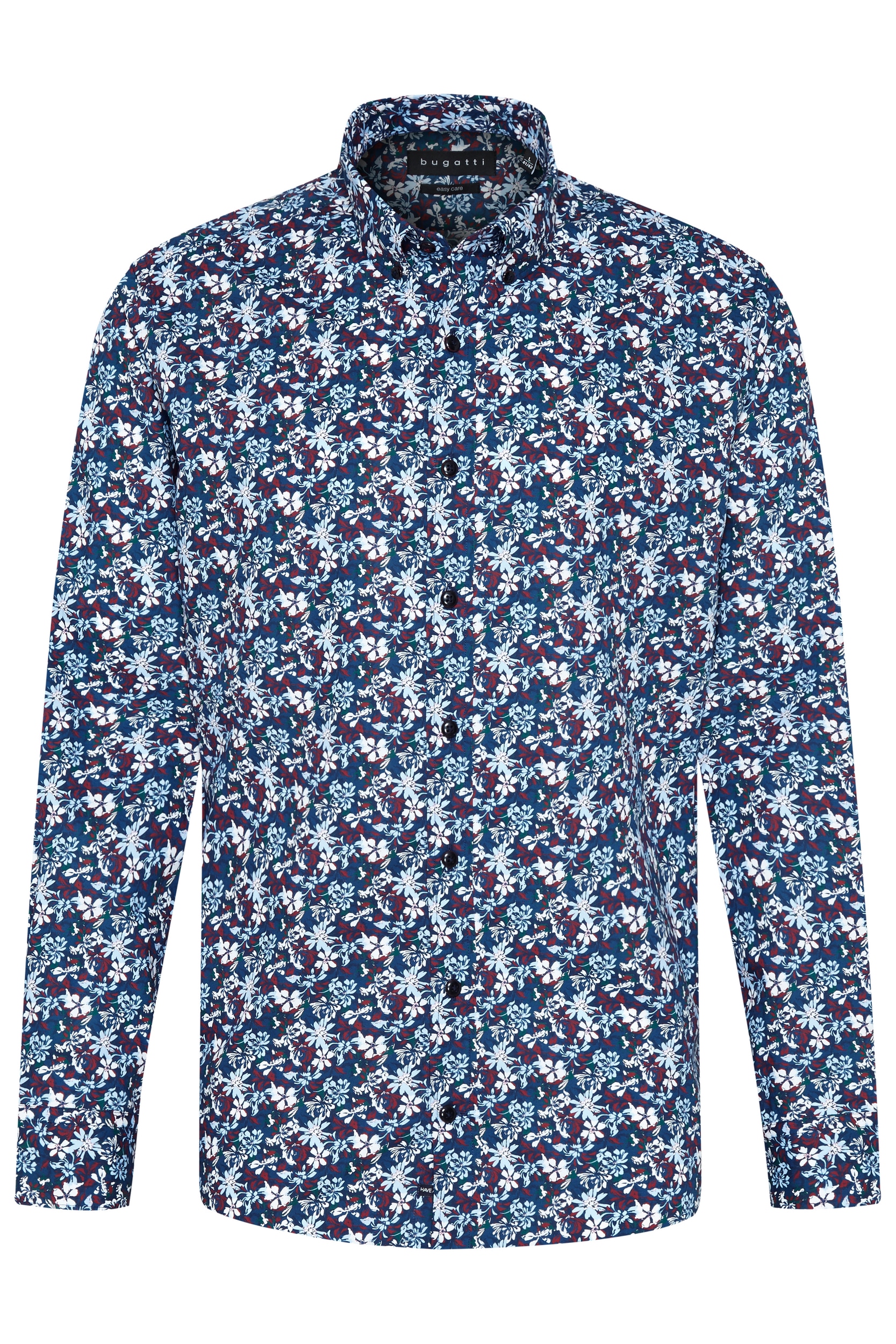 bugatti Langarmhemd aus 100 Prozent Baumwolle