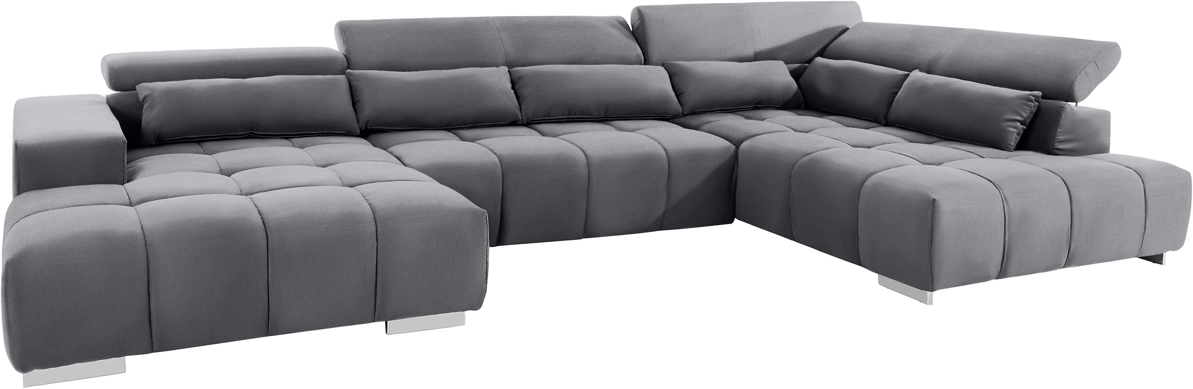 COTTA Wohnlandschaft »Orion U-Form«, mit Kopfteilverstellung & 6 Nierenkissen