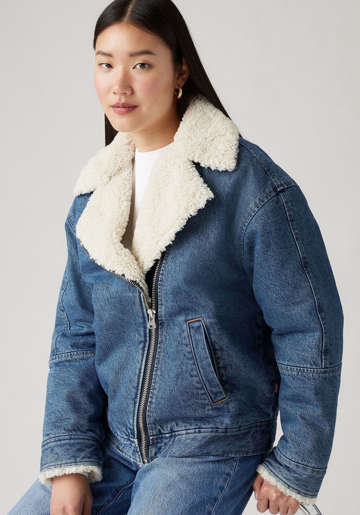 Levi's® Jeansjacke »SHERPA FLIGHT JACKET«, ohne Kapuze, mit Sherpa-Futter