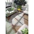 TOM TAILOR Teppich »Check Kelim«, rechteckig, 5 mm Höhe, handgewebt, mit Fransen, Boho-Style, ideal im Wohnzimmer & Schlafzimmer