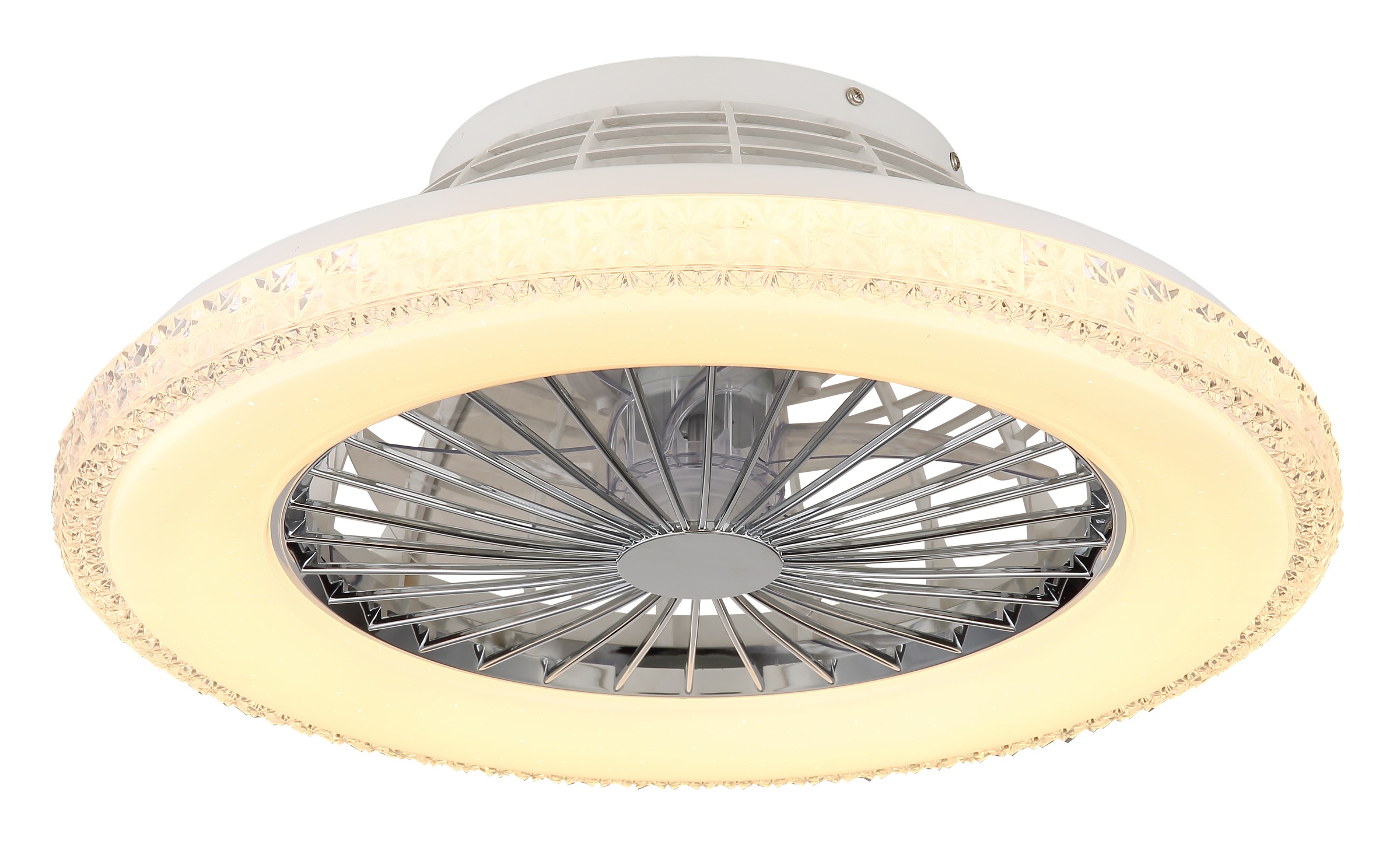 GLOBO LIGHTING Deckenleuchte »CORUSSO«, Leuchtmittel LED-Modul | LED fest integriert, Ventilator /Schlafzimmer / Wohnbereich /Arbeitszimmer / verchromt rund