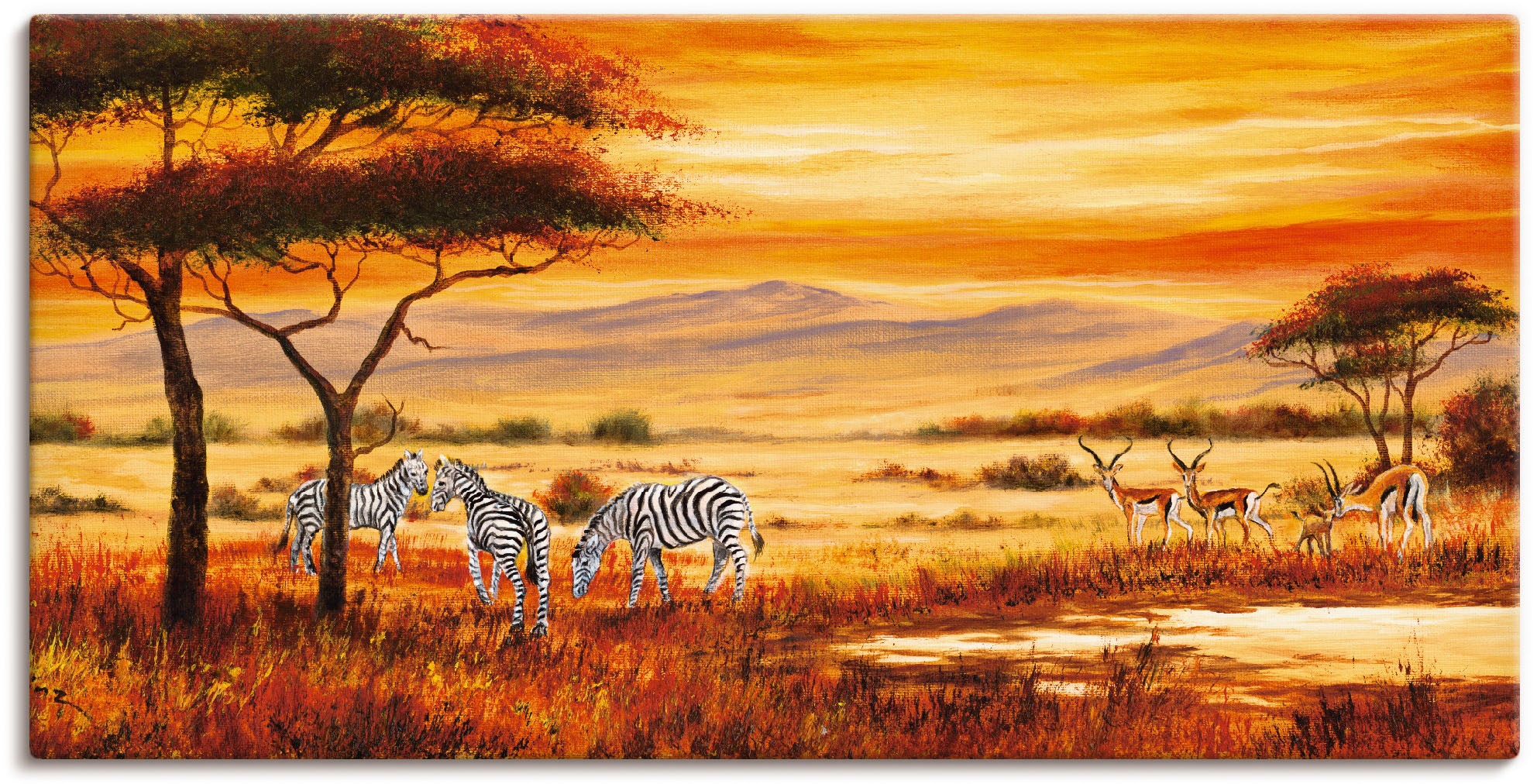Artland Wandbild »Afrikanische Landschaft I«, Afrika, (1 St.), als Leinwandbild, Poster, Wandaufkleber in verschied. Größen