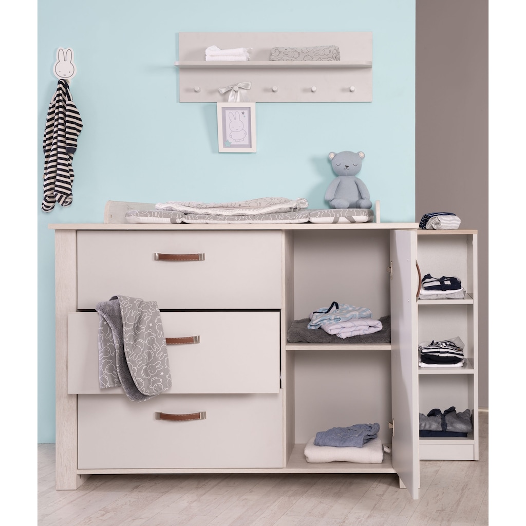 roba® Babyzimmer-Komplettset »Mila«, (Set, 3 St., Kinderbett, Schrank, Wickelkommode)