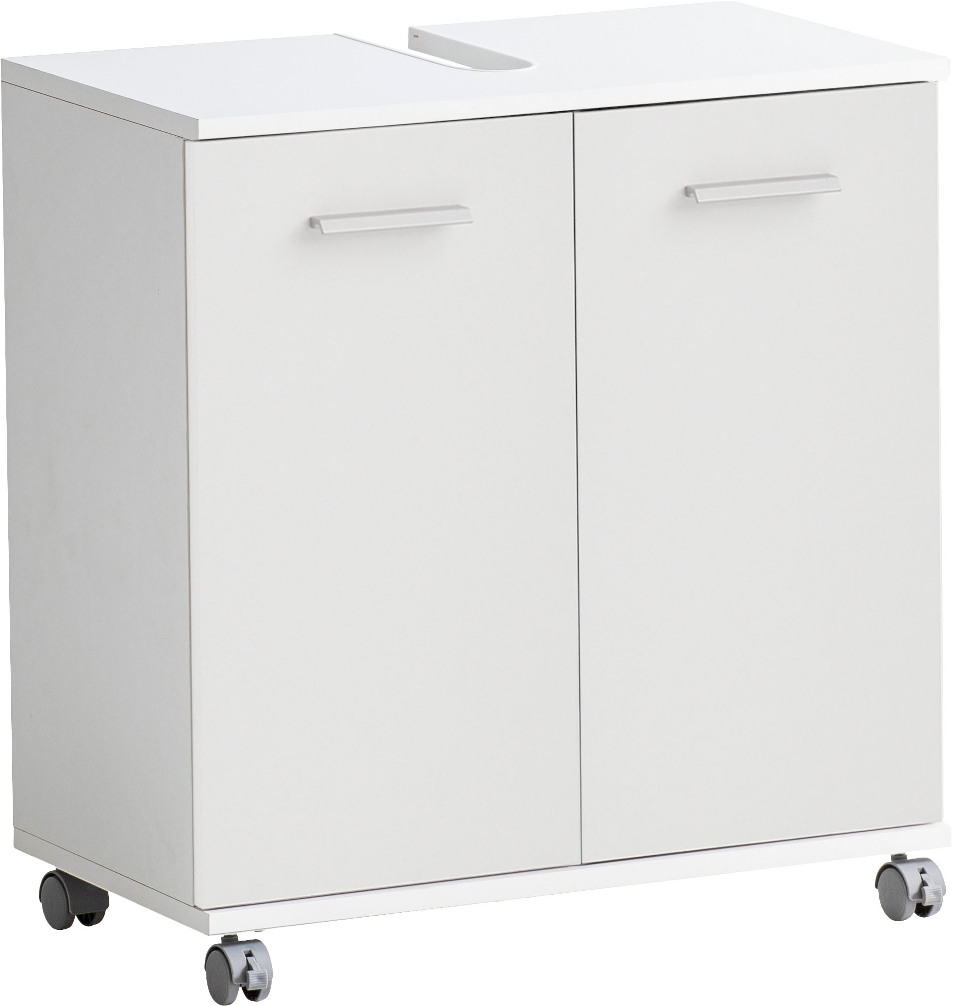 welltime Waschbeckenunterschrank »Palermo, Breite 59 cm«, Metallbeschläge, Siphonausschnitt
