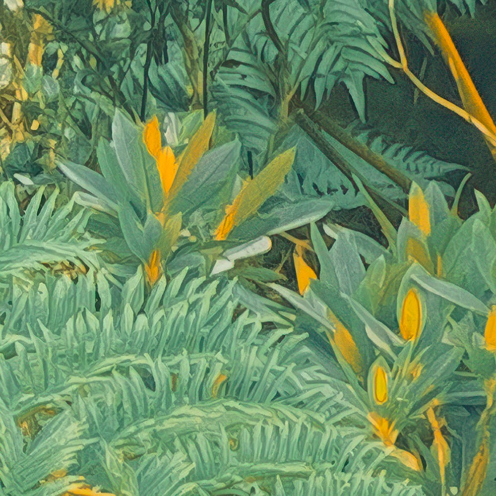 Komar Fototapete »Digitaldruck Vlies - Jungle Lands - Größe 400 x 250 cm«, bedruckt, Wohnzimmer, Schlafzimmer