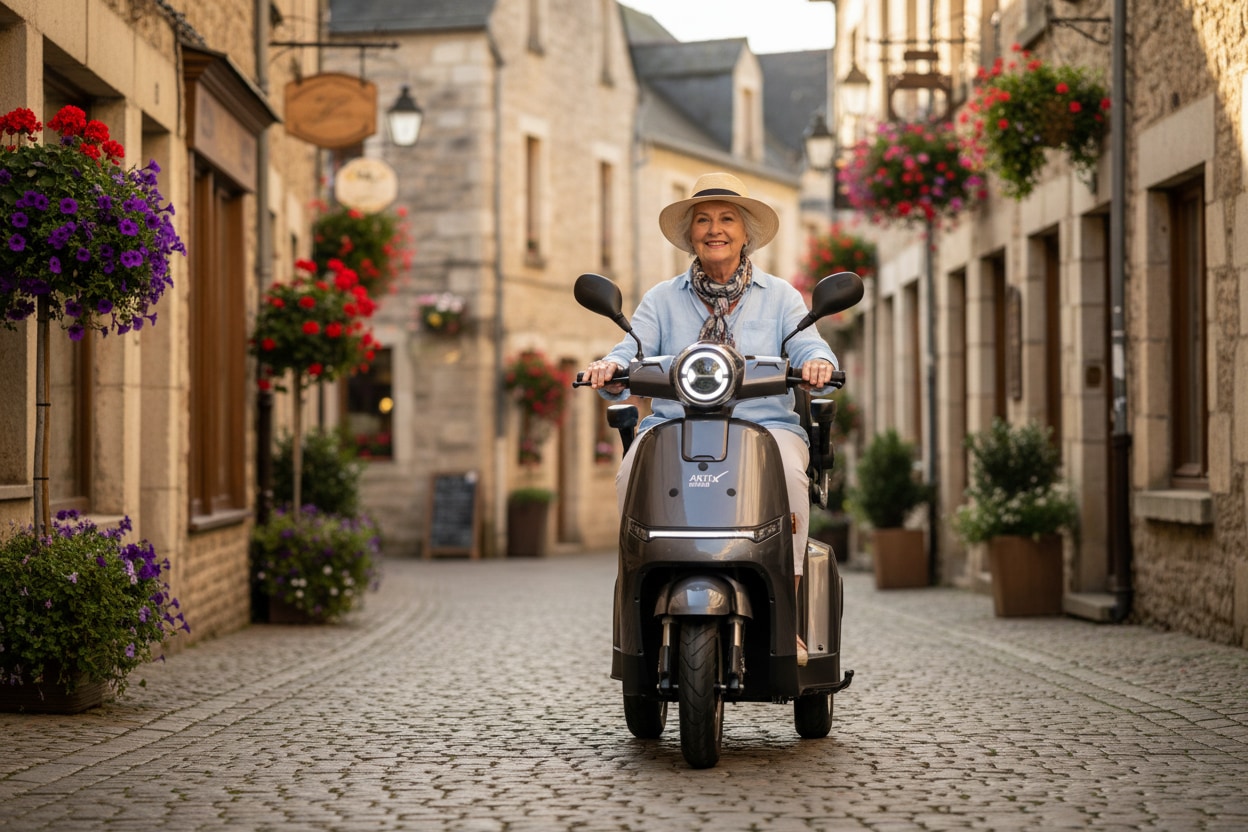 Aktiv mobil Elektromobil »AM E-Rider 1000, 25 km/h mit Topcase« 1.000 W 25 km/h Topcase mit Fassungsvermögen von ca. 25 l, Staufach mit ca. 19 l