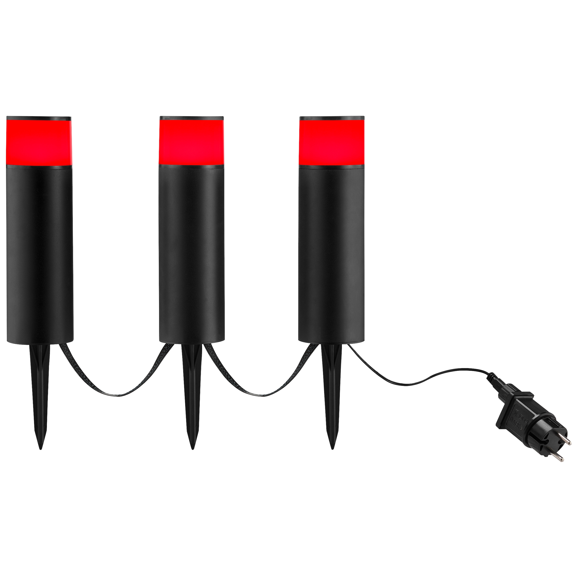 Brilliant LED Gartenleuchte »Dody« LED-Modul 3 Stk. warmweiß - kaltweiß LED Gartenspieß 3er Set, dimmbar, RGB, CCT, IP44, App steuerbar