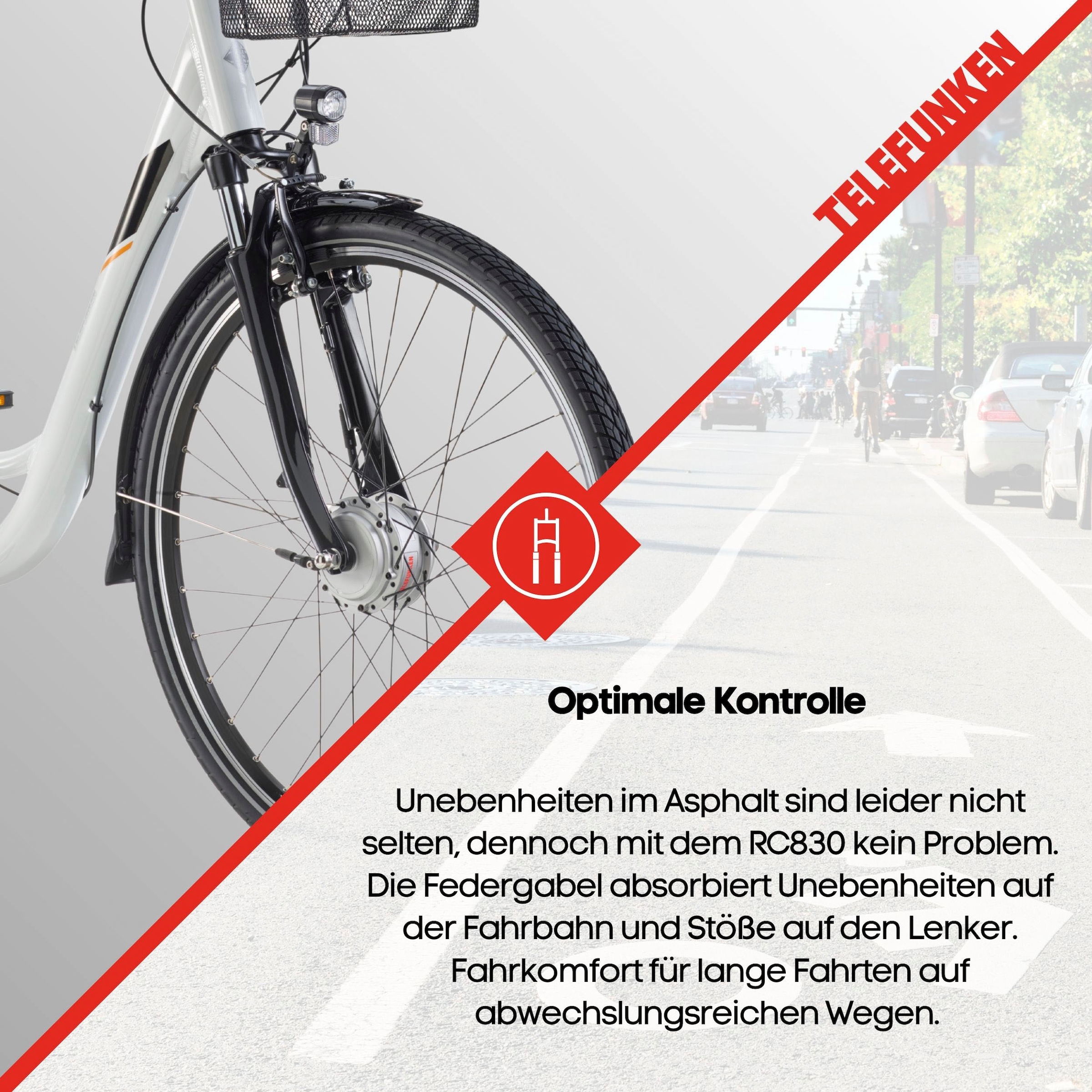 Telefunken E-Bike »Multitalent RC830«, 3 Gang, Shimano, Nexus, Frontmotor 250 W, Pedelec, Elektrofahrrad für Damen u. Herren