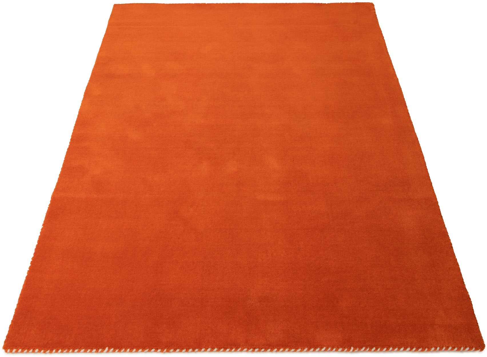 carpetfine Wollteppich »Gabbeh Lola Uni«, rechteckig, 14 mm Höhe, mit natürlichem Pflanzenmaterial von Hand gewebt, auch in Rund