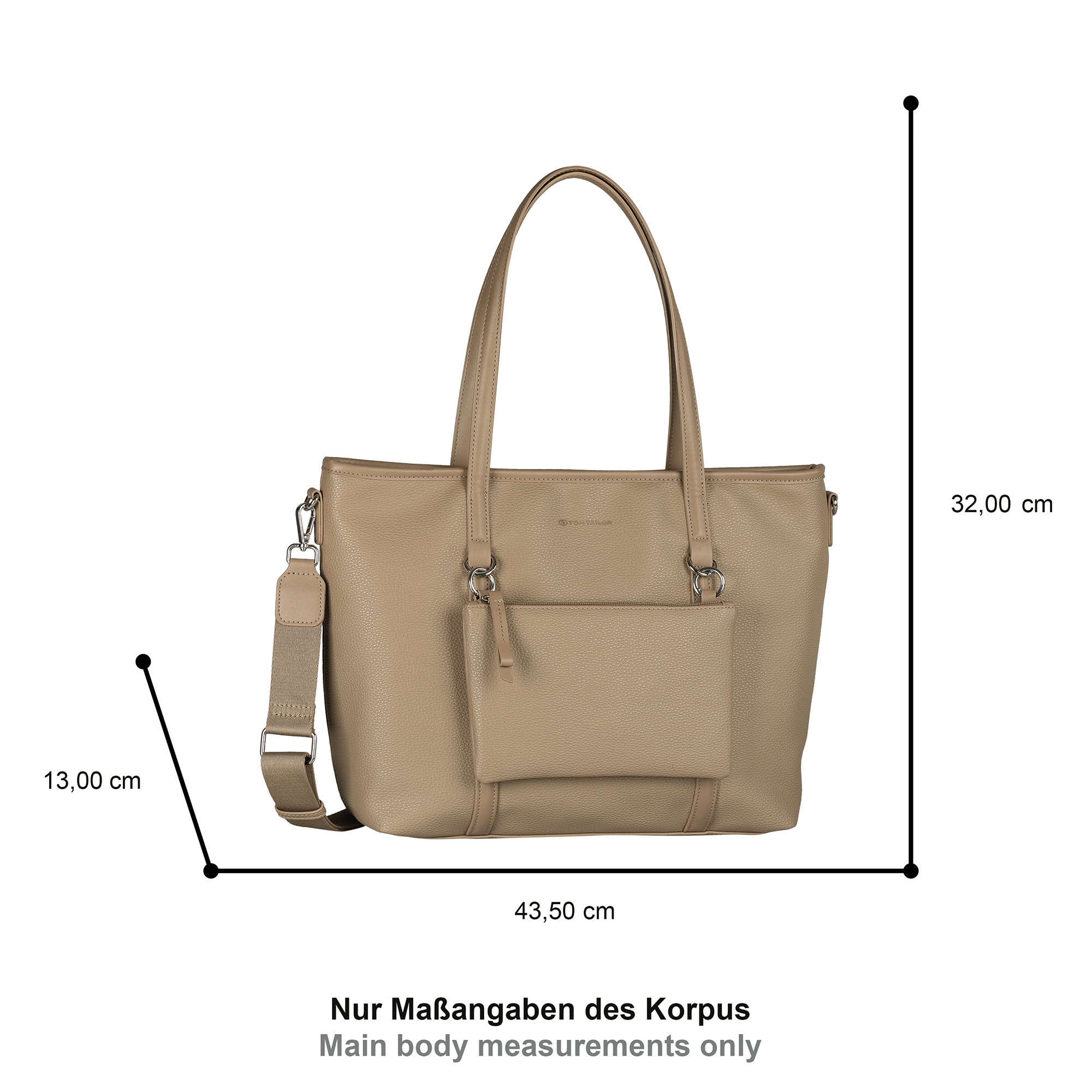 TOM TAILOR Shopper »Jamila«, ein Platzwunder mit 2-in1-Funktion aus fein genarbtem Lederimtiat