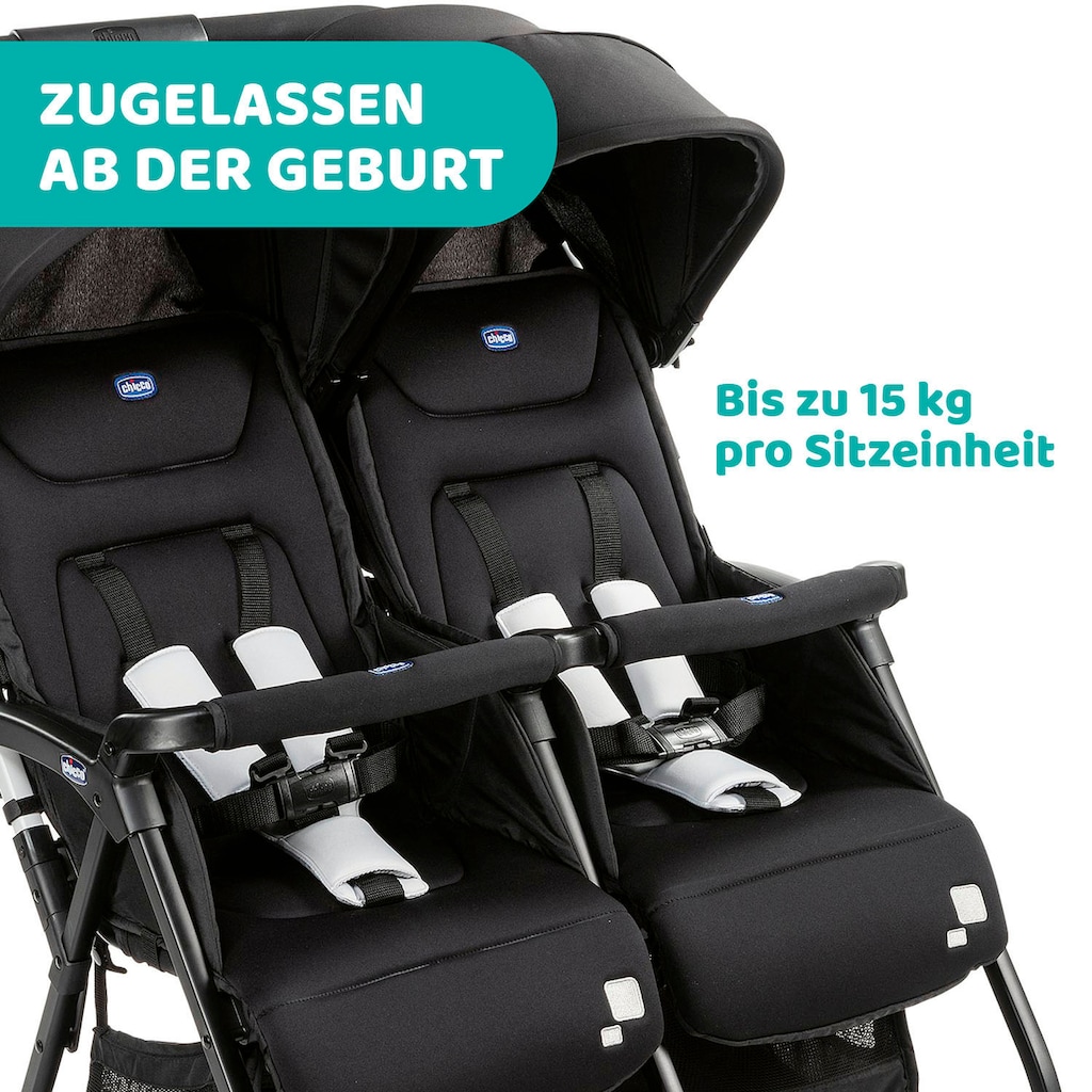 Chicco Zwillingsbuggy »OHlalà Twin, Black Night«, 15 kg