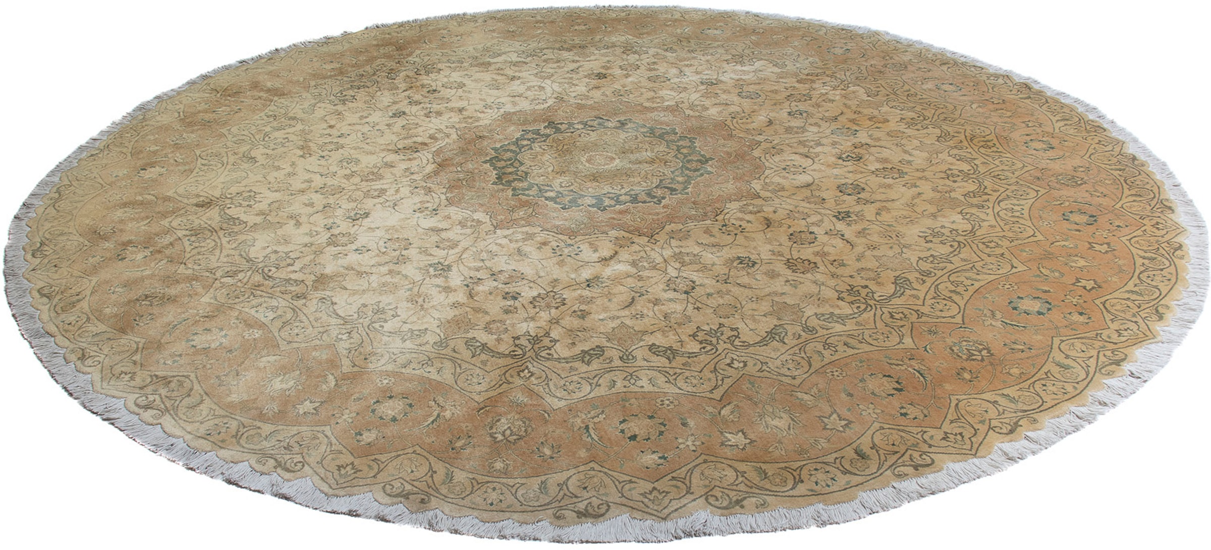 morgenland Orientteppich »Täbriz rund - 290 x 290 cm - beige«, rund, Wohnzi günstig online kaufen