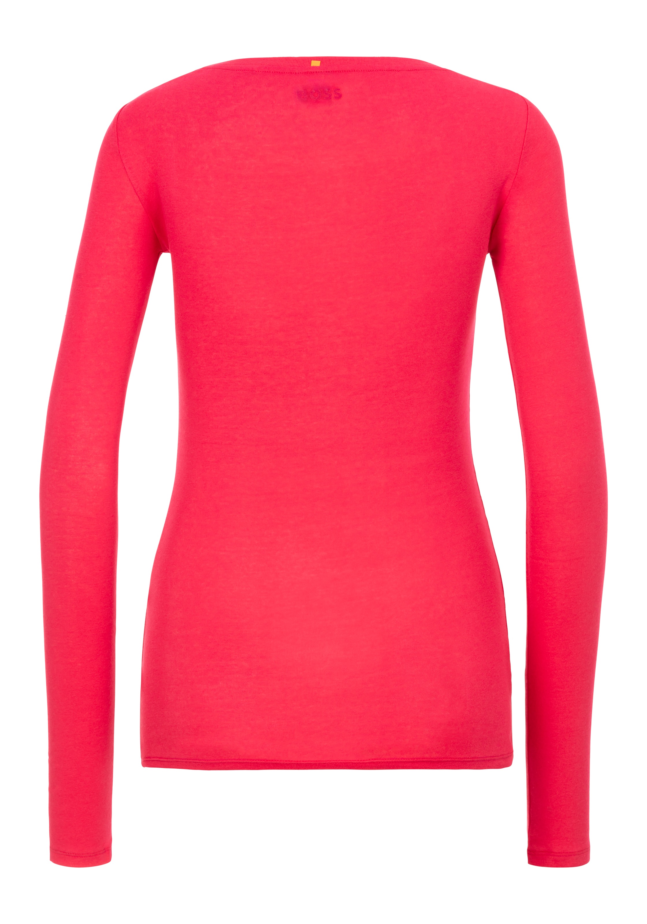 BOSS ORANGE Langarmshirt »Elayer Premium Damenmode«, mit tiefem Ausschnitt