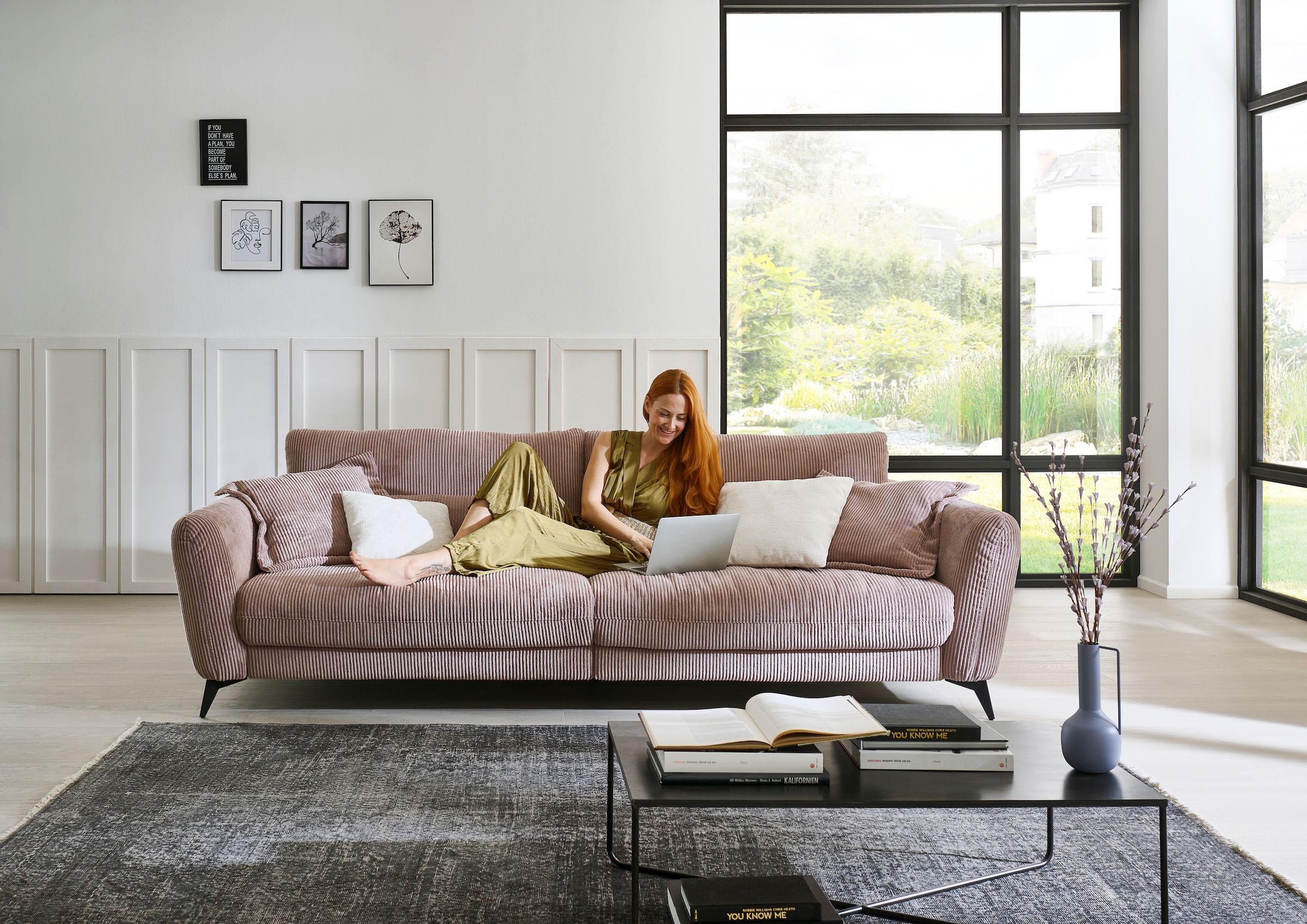 Die PlanBar Big-Sofa »MP-IN23149«, Kaltschaumpolsterung mit SoftSitz, Lose Rückenkissen