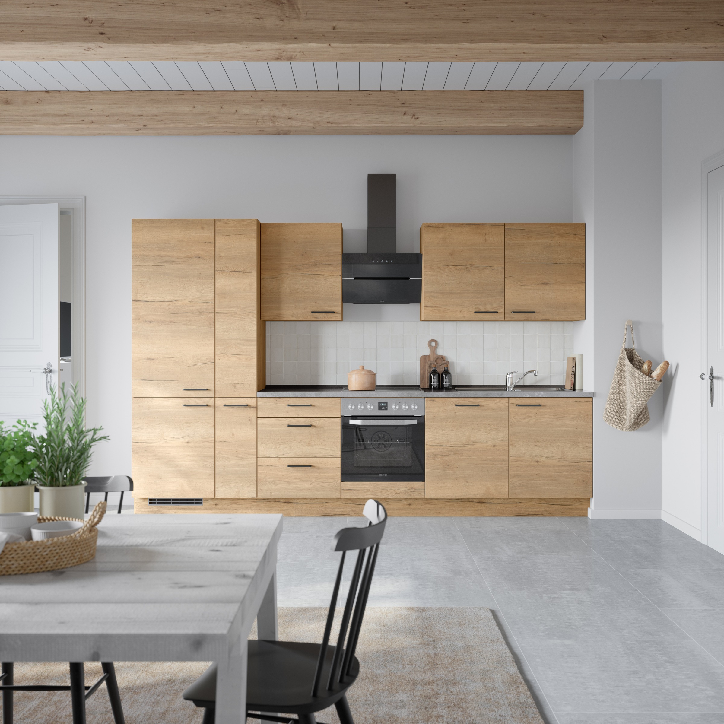 nobilia® Küchenzeile »"Structura II"«, vormontiert, Ausrichtung wählbar, Breite 330 cm, wahlw. mit E-Geräten