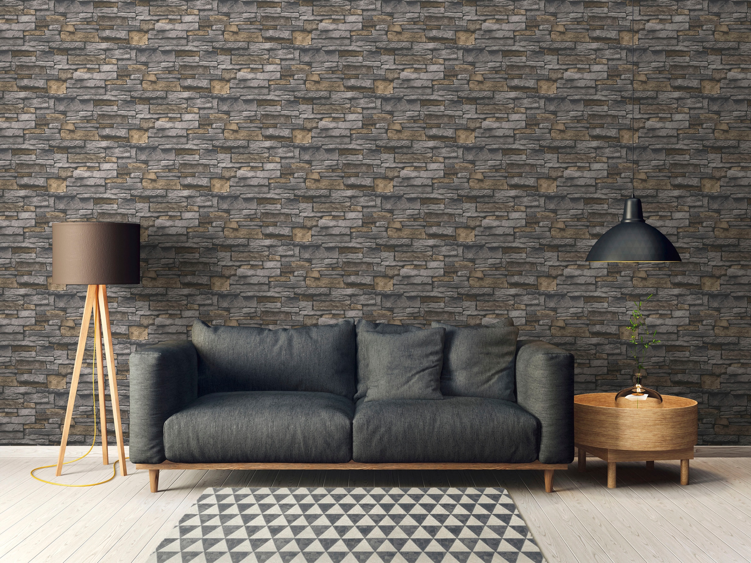 A.S. Création Vliestapete »Terra Steintapete«, matt-gemustert-neutral, Steinoptik Steinwand Naturstein-Tapete 3D-optik Tapeten Wohnzimmer