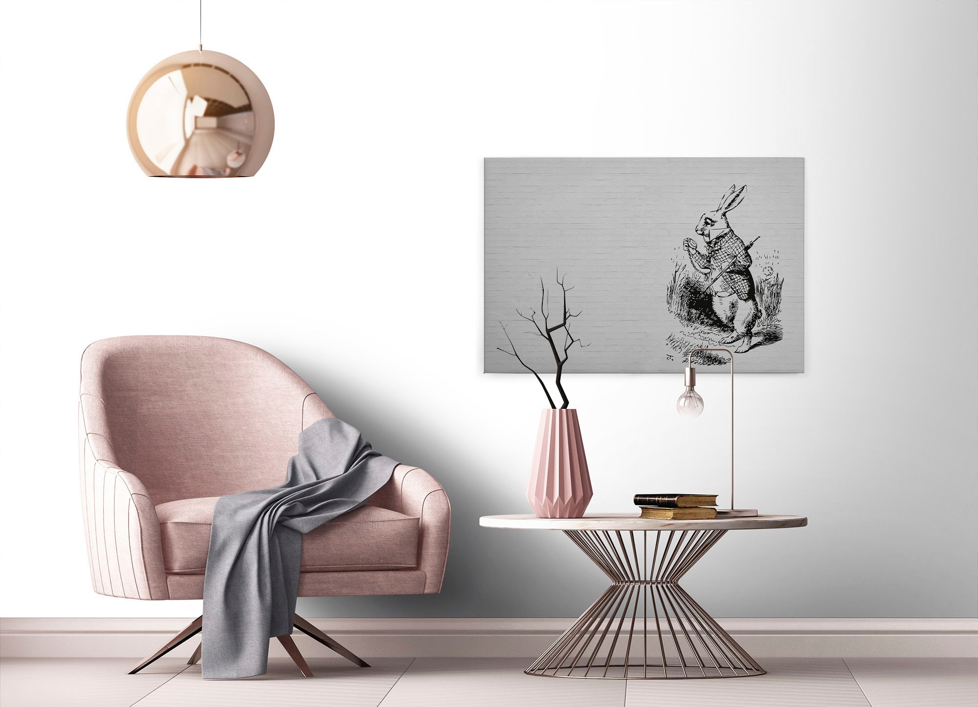 A.S. Création Leinwandbild »bunny« Kunst | Tiere 1 Stk. tlg. Schwarz-Weiß Zeichnung Hase Keilrahmen Leinwand-Bild Wohnzimmer modern