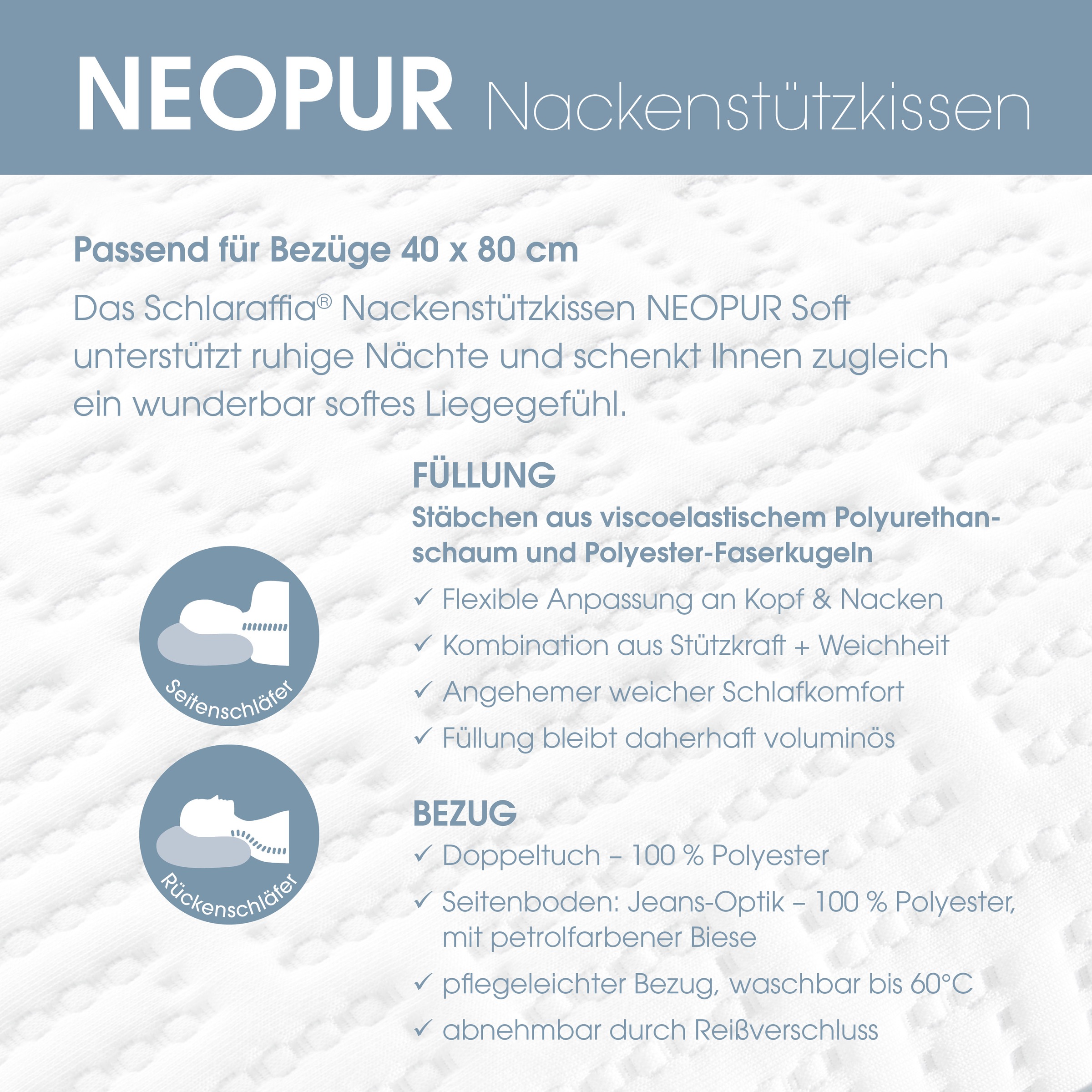 Schlaraffia Nackenstützkissen »Neopur« 1 Stk. tlg.