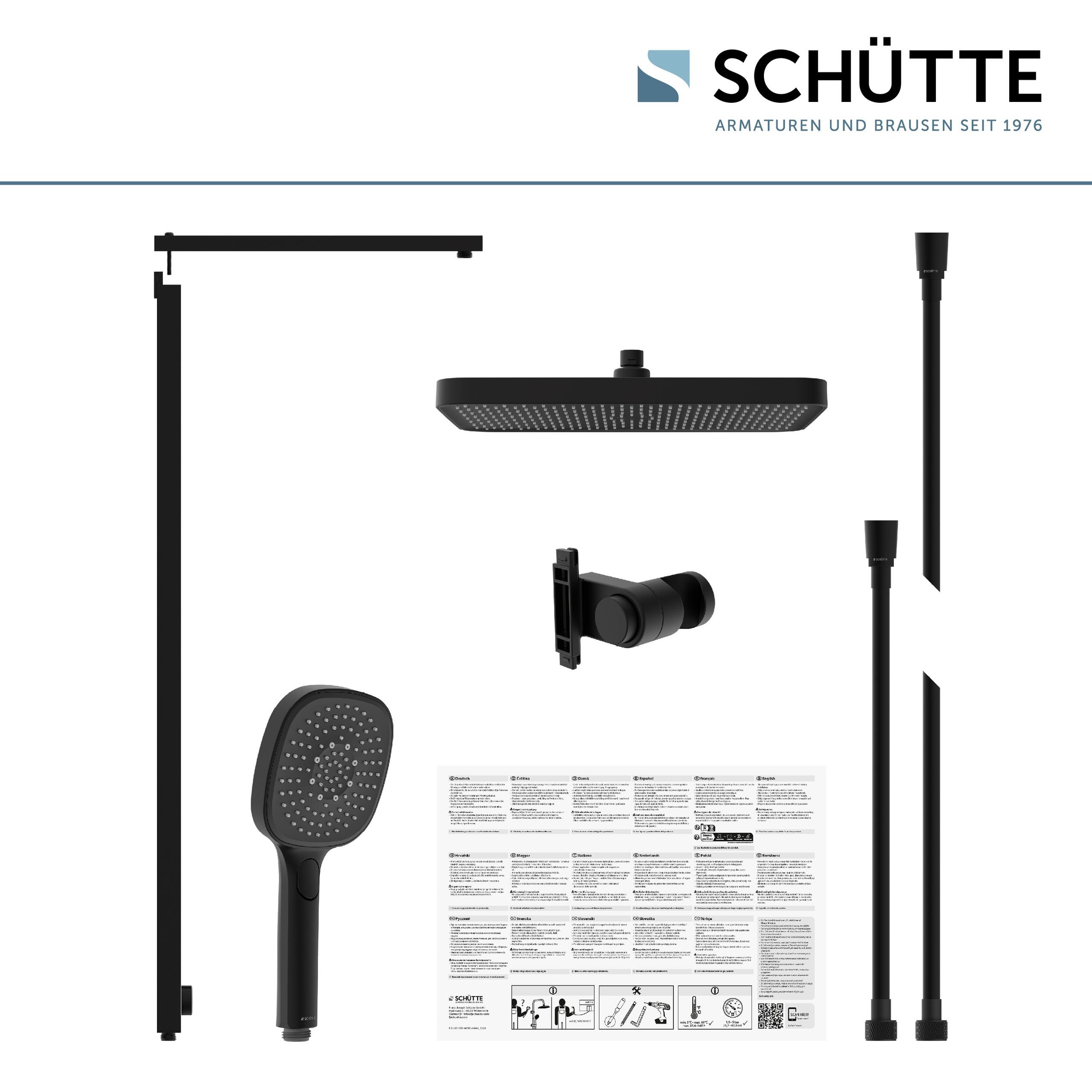 Schütte Brausegarnitur »LA PALMA«, (Komplett-Set), Regendusche, mit Antikalk-Beschichtung, wassersparend